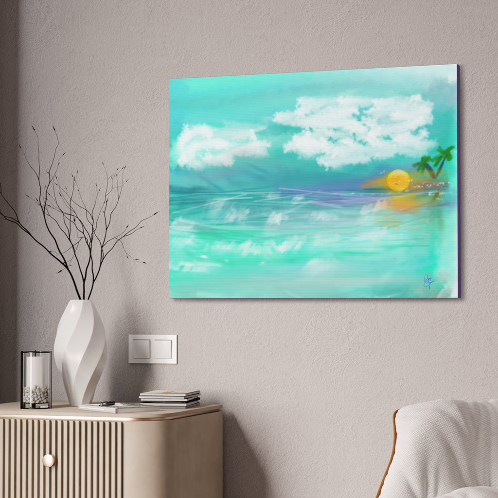 Tropical Sunset Beach Canvas — Stretched 1.5" Wall Art