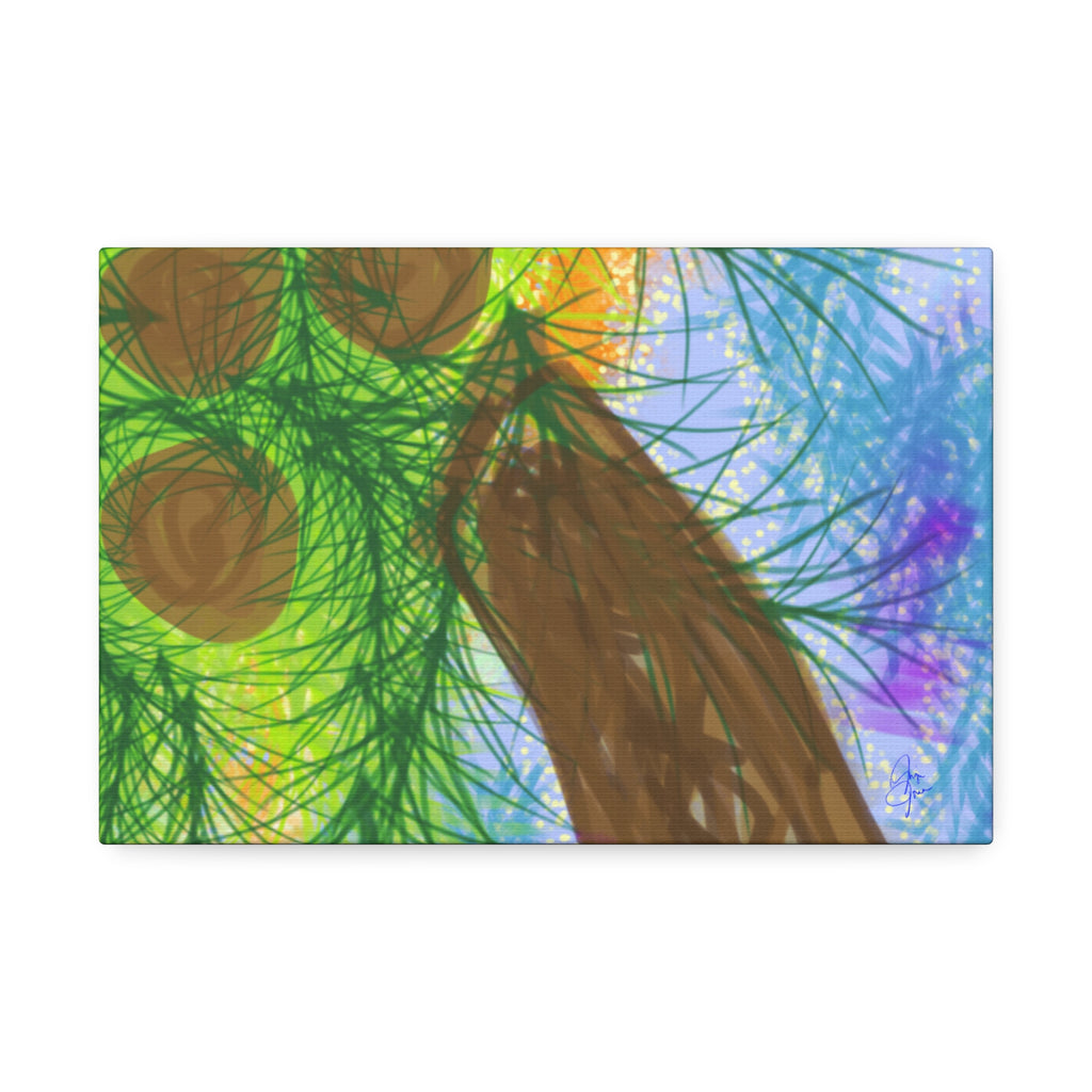 Abstract Palm Tree Canvas Print — Colorful Stretched Wall Art (1.5" Depth)