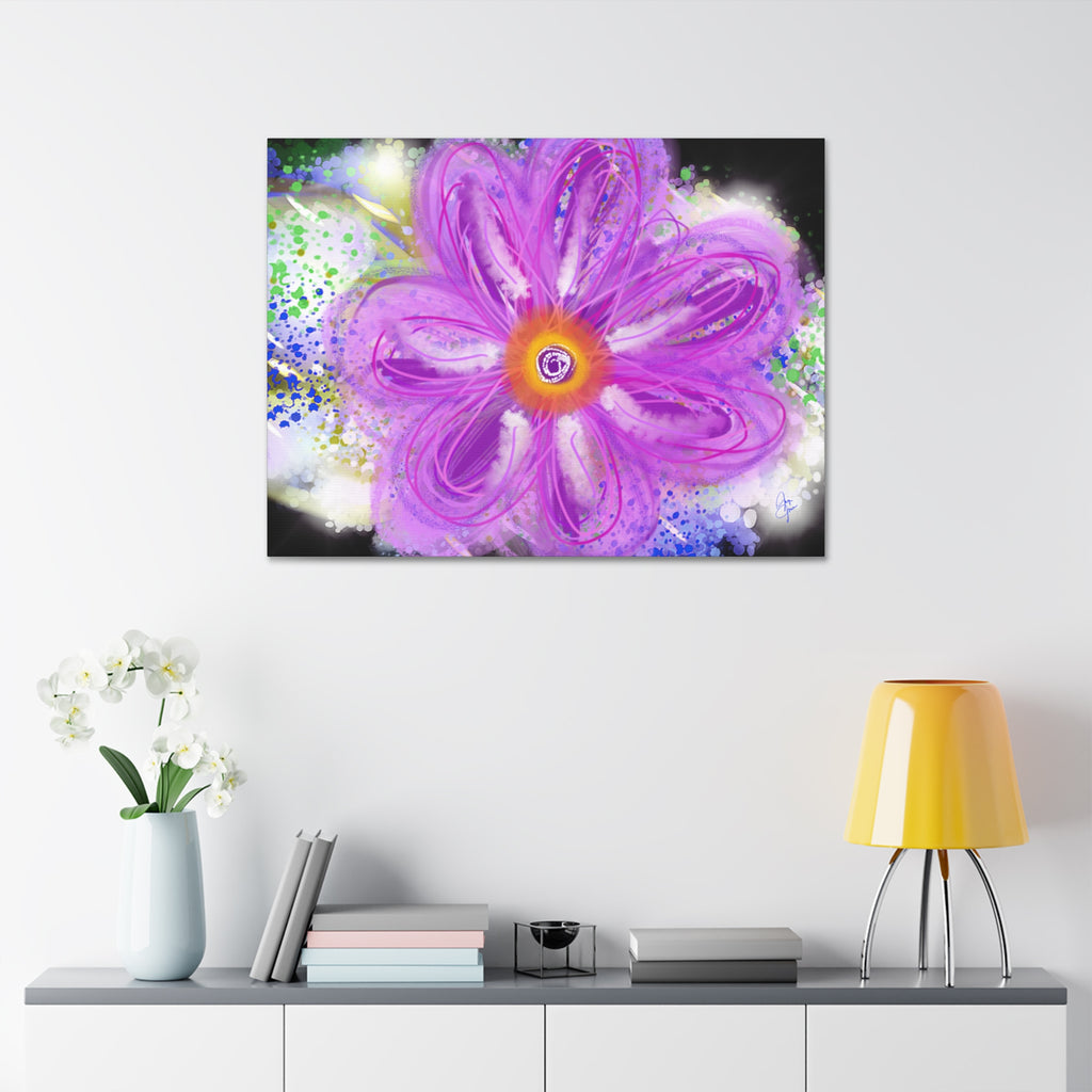 Purple Bloom Floral Canvas - Stretched 1.5" Wall Art