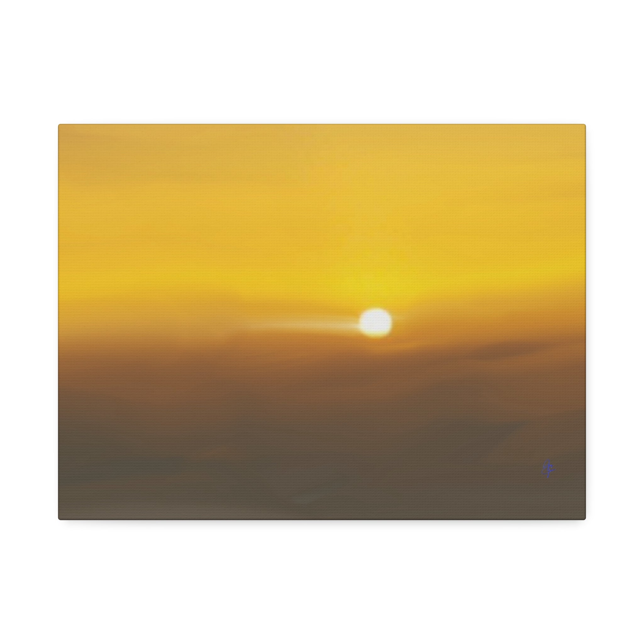 Golden Sunrise Canvas Wall Art — Tranquil Sunrise Stretched Canvas