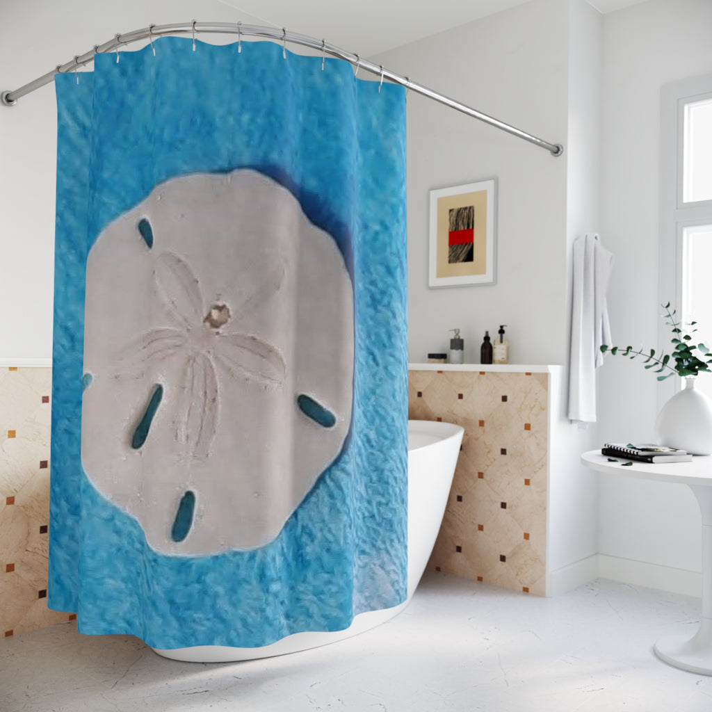 Coastal Sand Dollar Shower Curtain - Beach Decor for Nautical Bathrooms