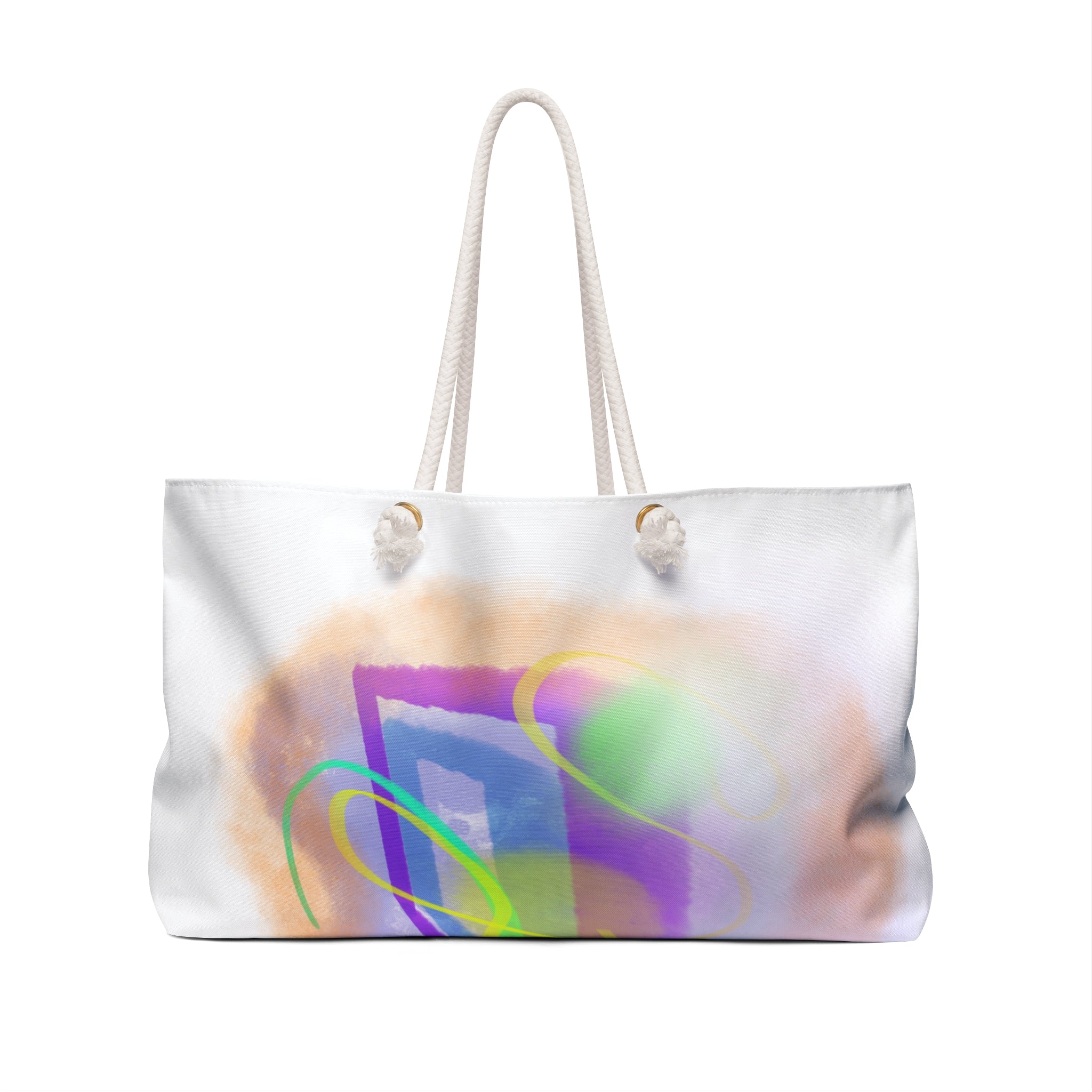 Sunrise Watercolor Weekender Bag – Colorful Abstract Tote for Travel & Beach