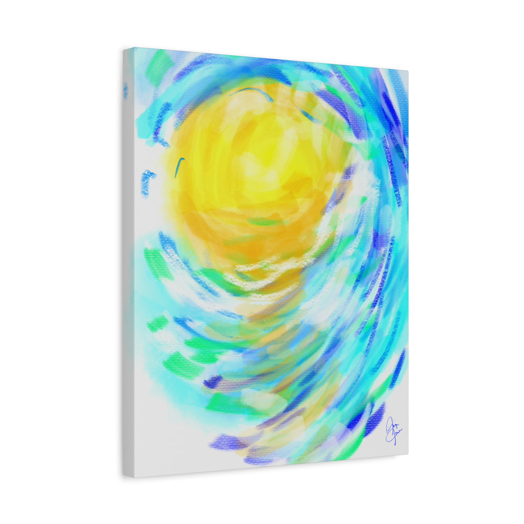 Abstract Sunburst Canvas Art — Vibrant Swirl Matte Stretched Canvas