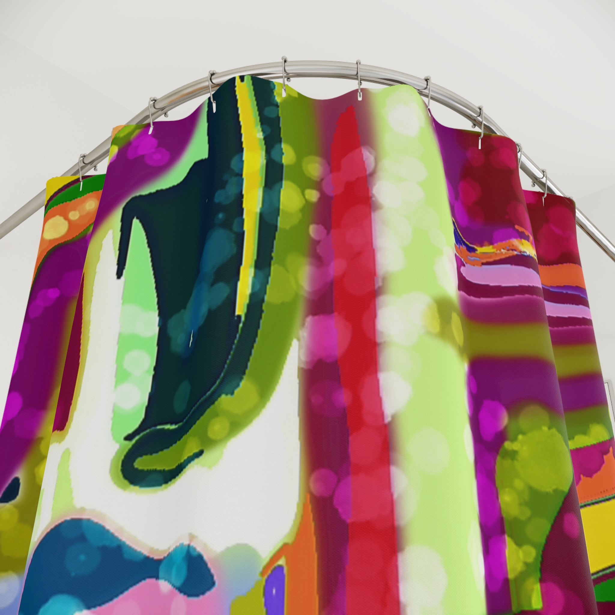 Abstract Neon Graffiti Shower Curtain