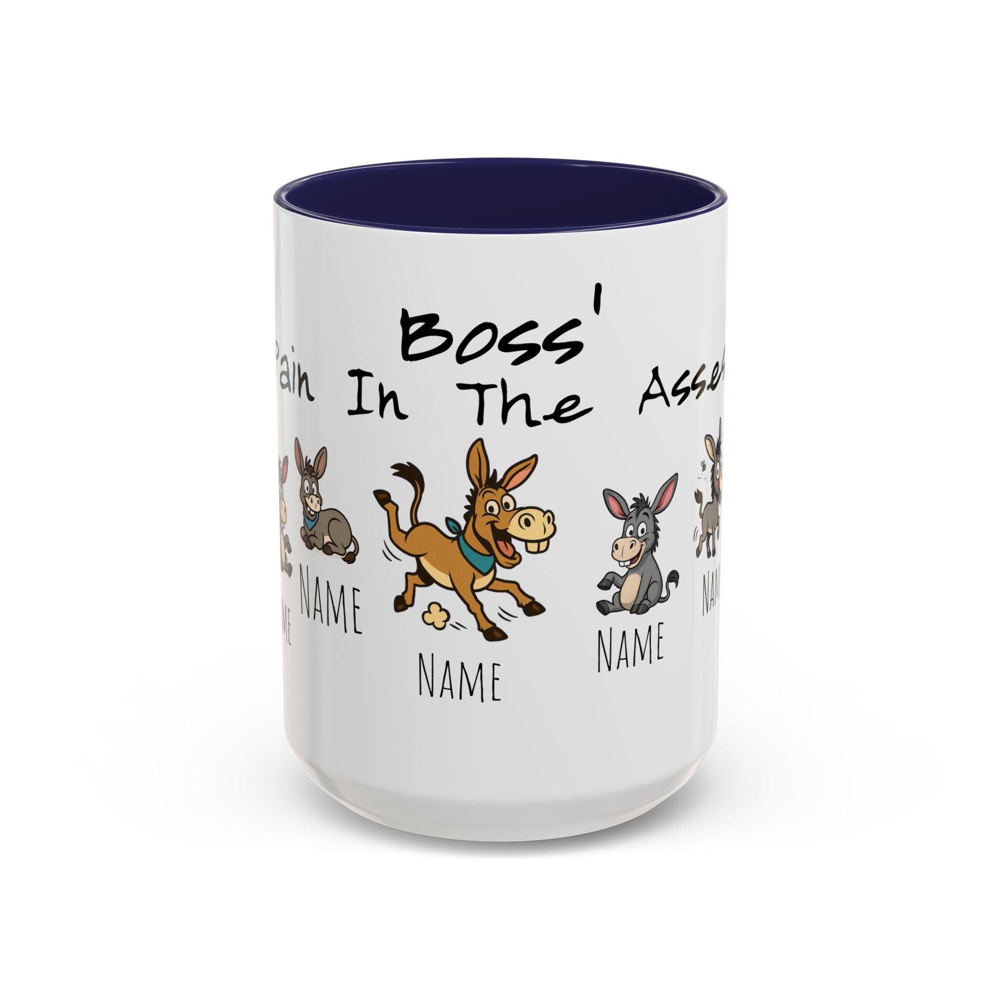 Boss In The Asses Personalized Donkey Coffee Mug — Funny Name Gift (11/15oz)