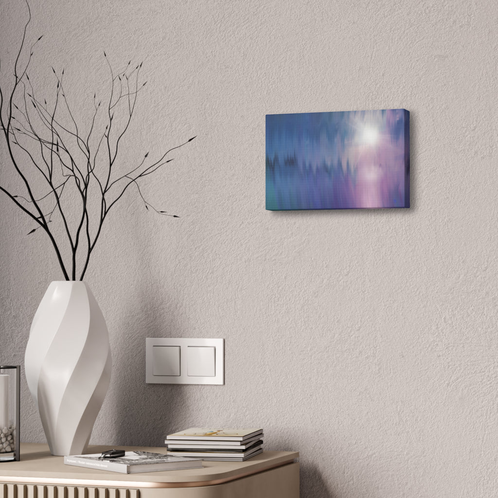 Abstract Dawn Canvas Art – Purple & Blue Gradient Stretched Canvas