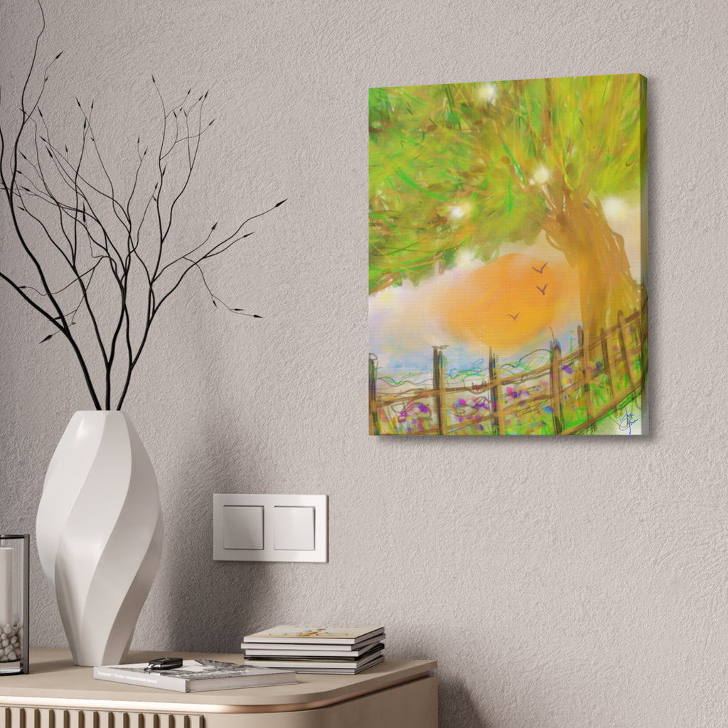 Abstract Tree Canvas Print — Black & White or Vibrant Color