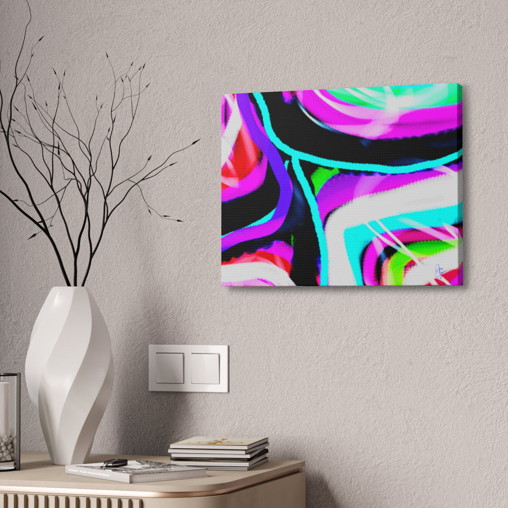 Abstract Neon Wave Canvas