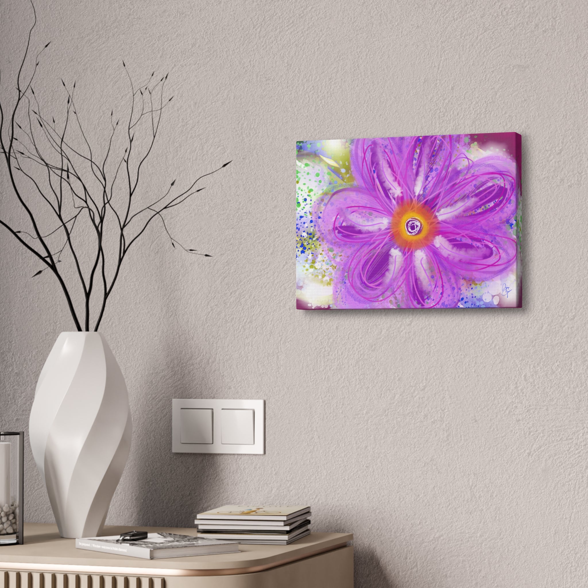 Purple Bloom Floral Canvas - Stretched 1.5" Wall Art