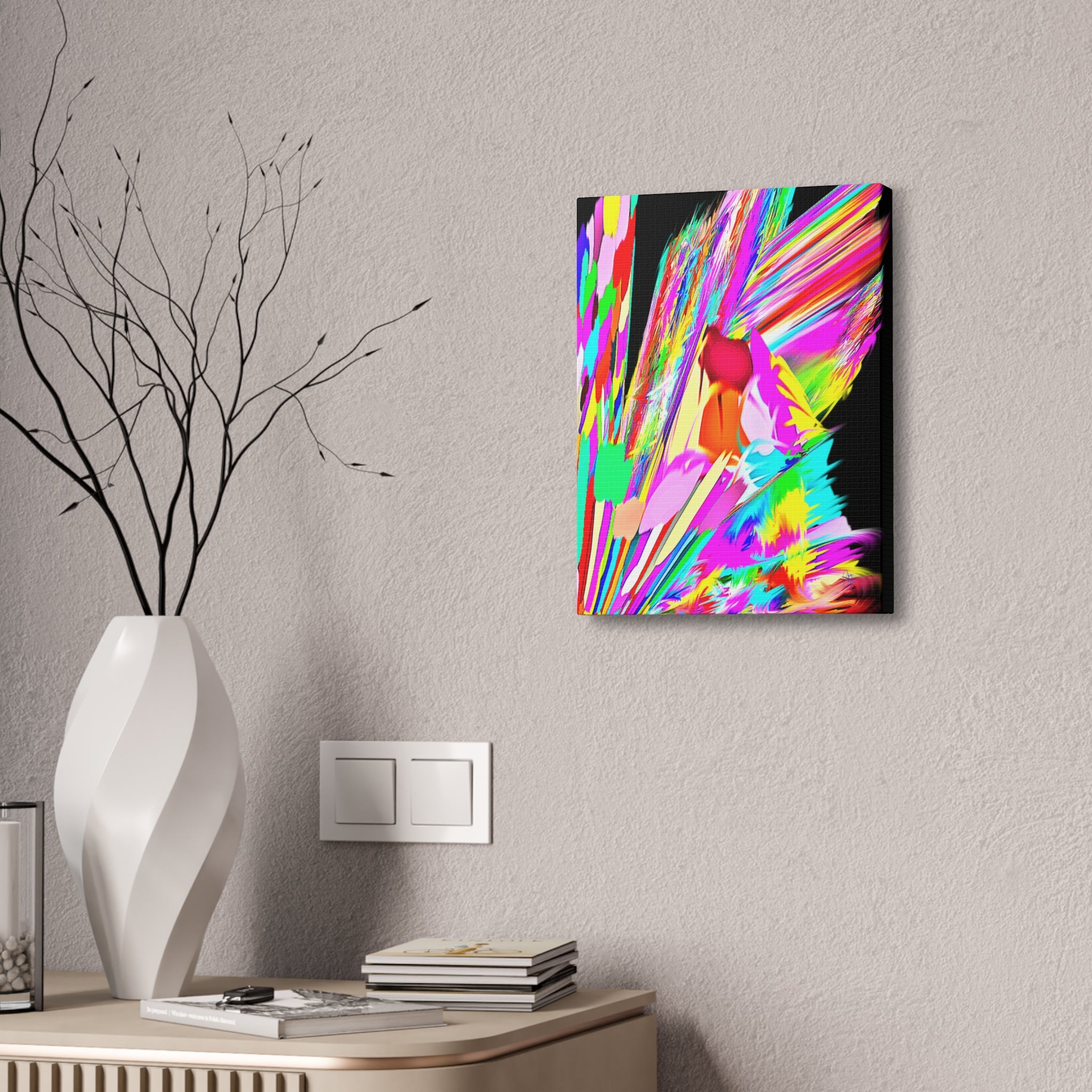 Abstract Neon Burst Canvas Print — Vibrant Pop Art Wall Decor