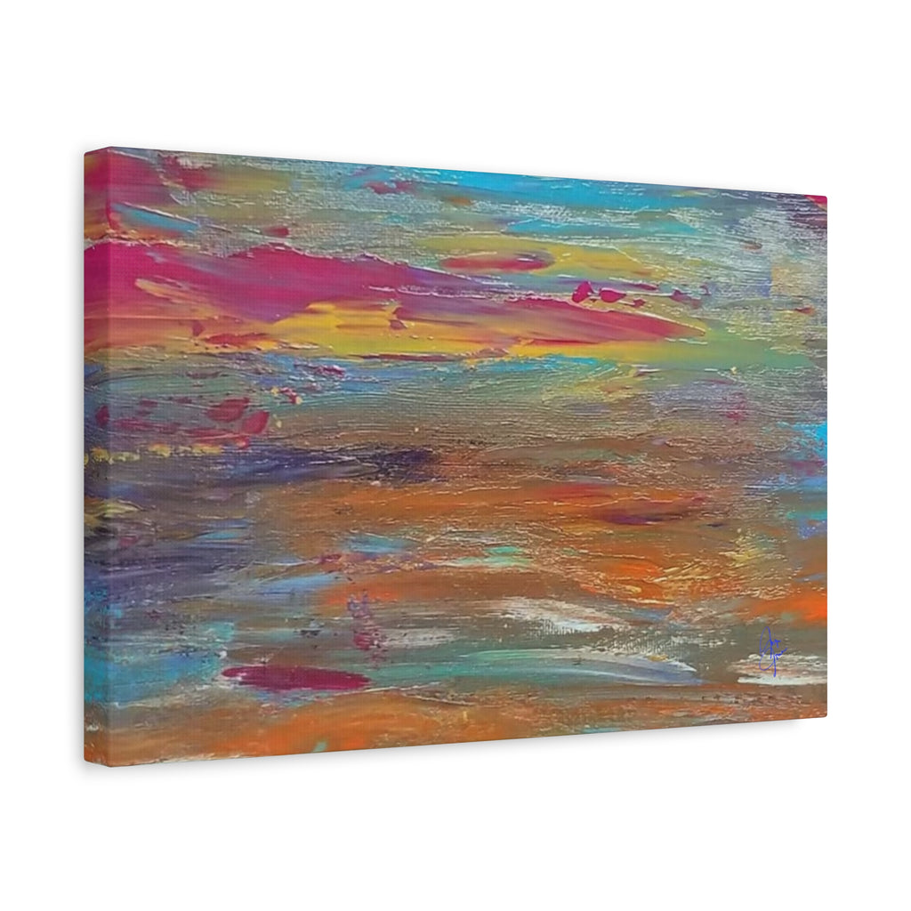 Abstract Colorful Sunset Matte Canvas Wall Art — Stretched 1.25"