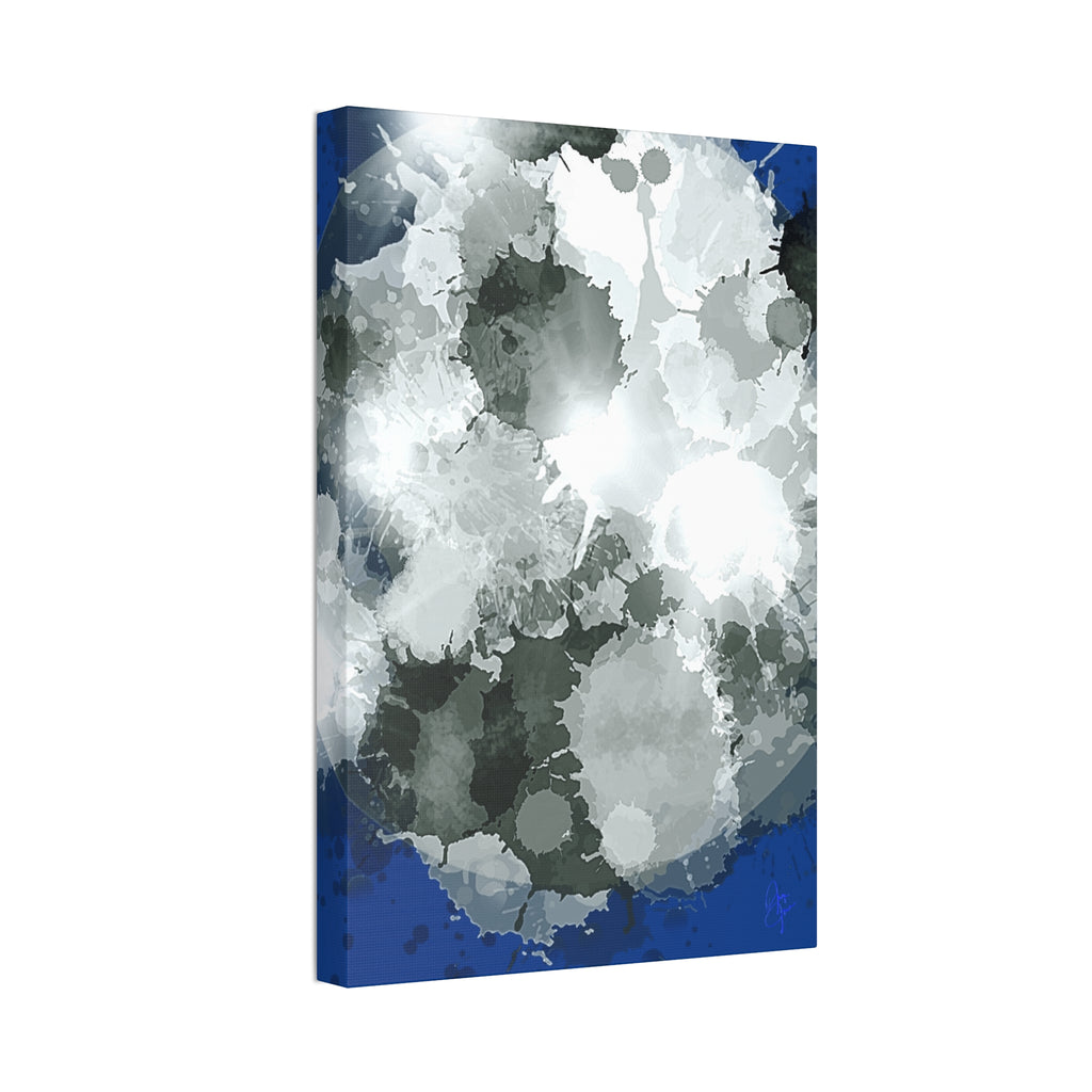 Abstract Gray Ink Splash Canvas