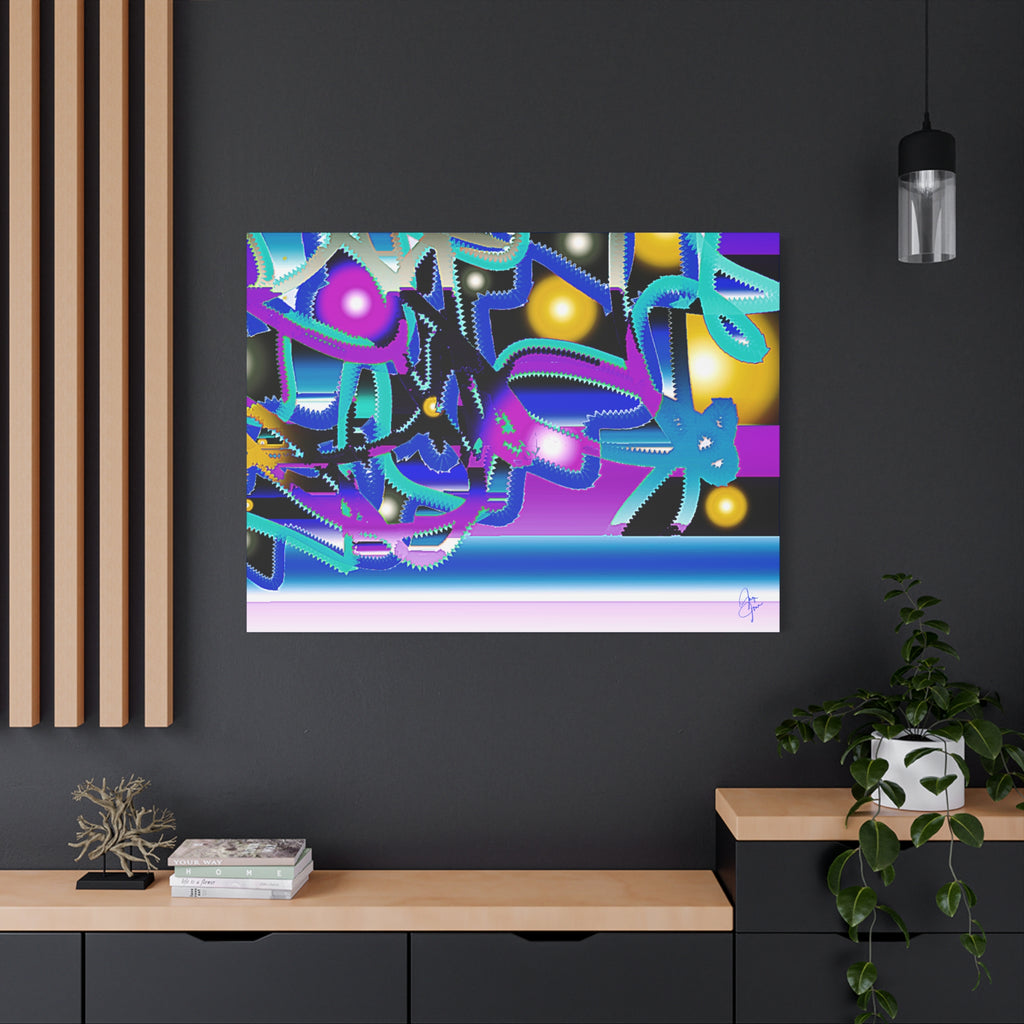 Contemporary City Lights Matte Canvas Wall Art — Stretched 1.25"