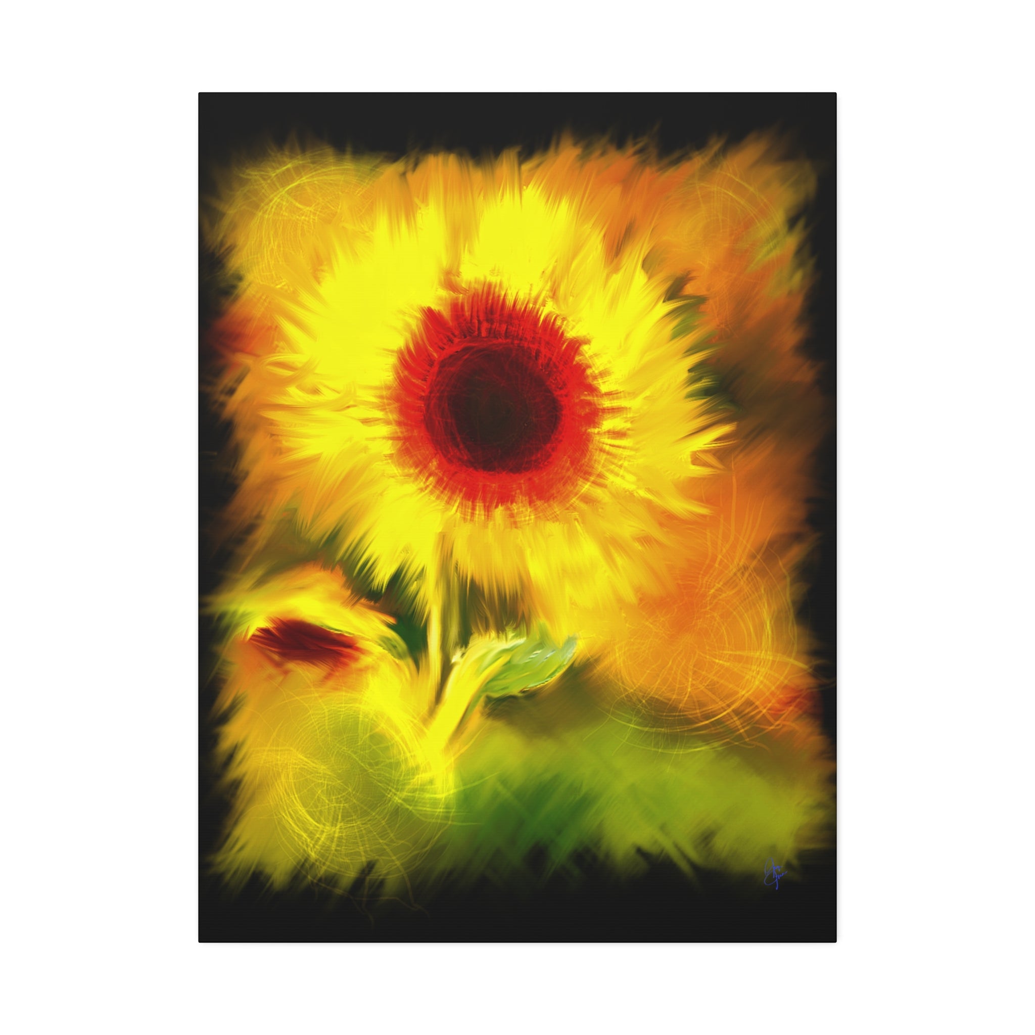 Sunflower Canvas Print – Bright Yellow Floral Wall Art (Stretched 1.5")