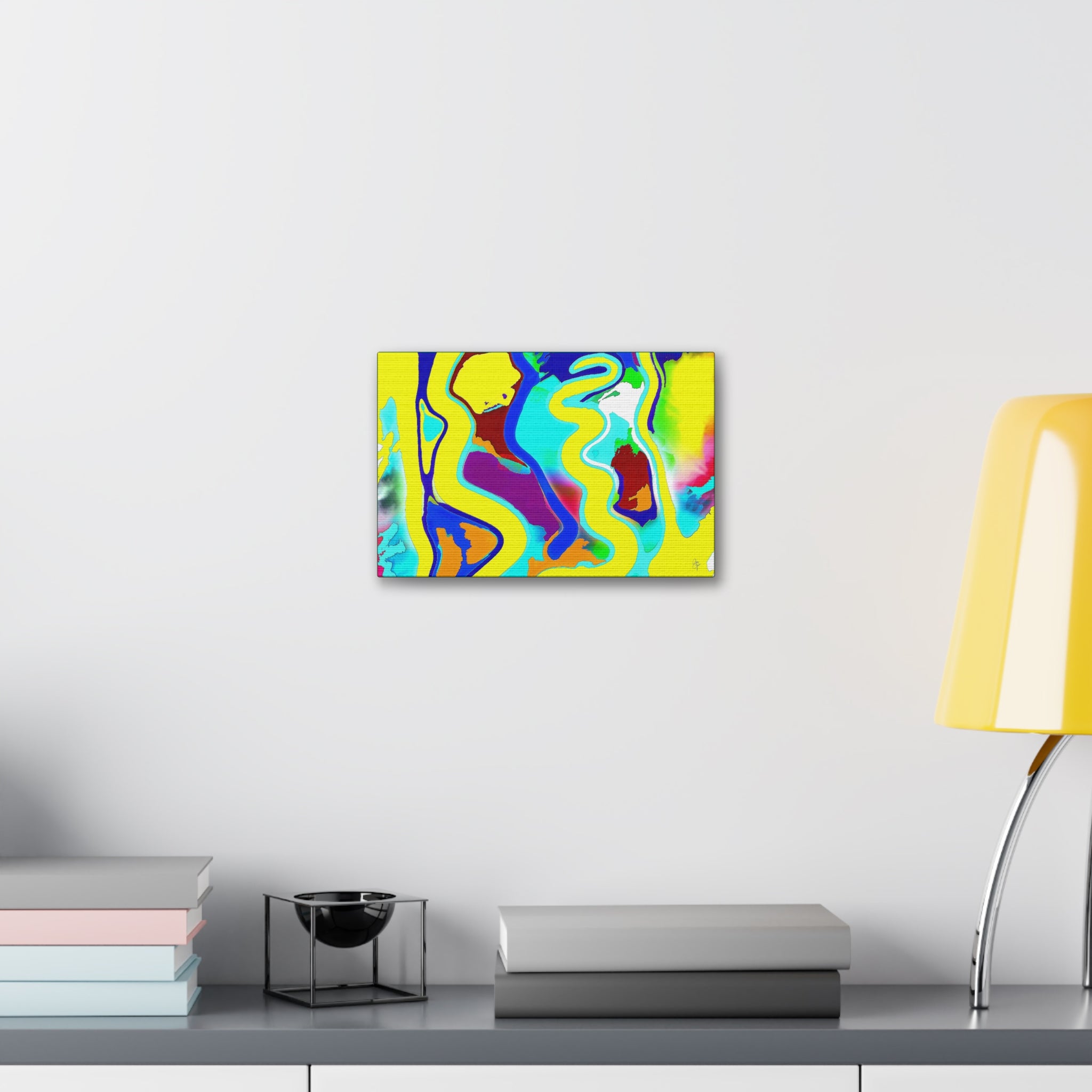 Abstract Neon Wave Canvas Art — Vibrant Stretched 1.5" Wall Decor