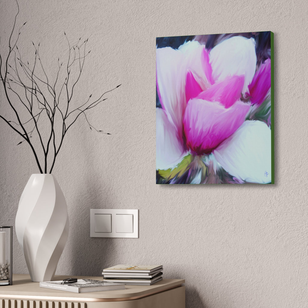 Pink Tulip Tree Abstract Canvas Wall Art — Stretched 1.5"
