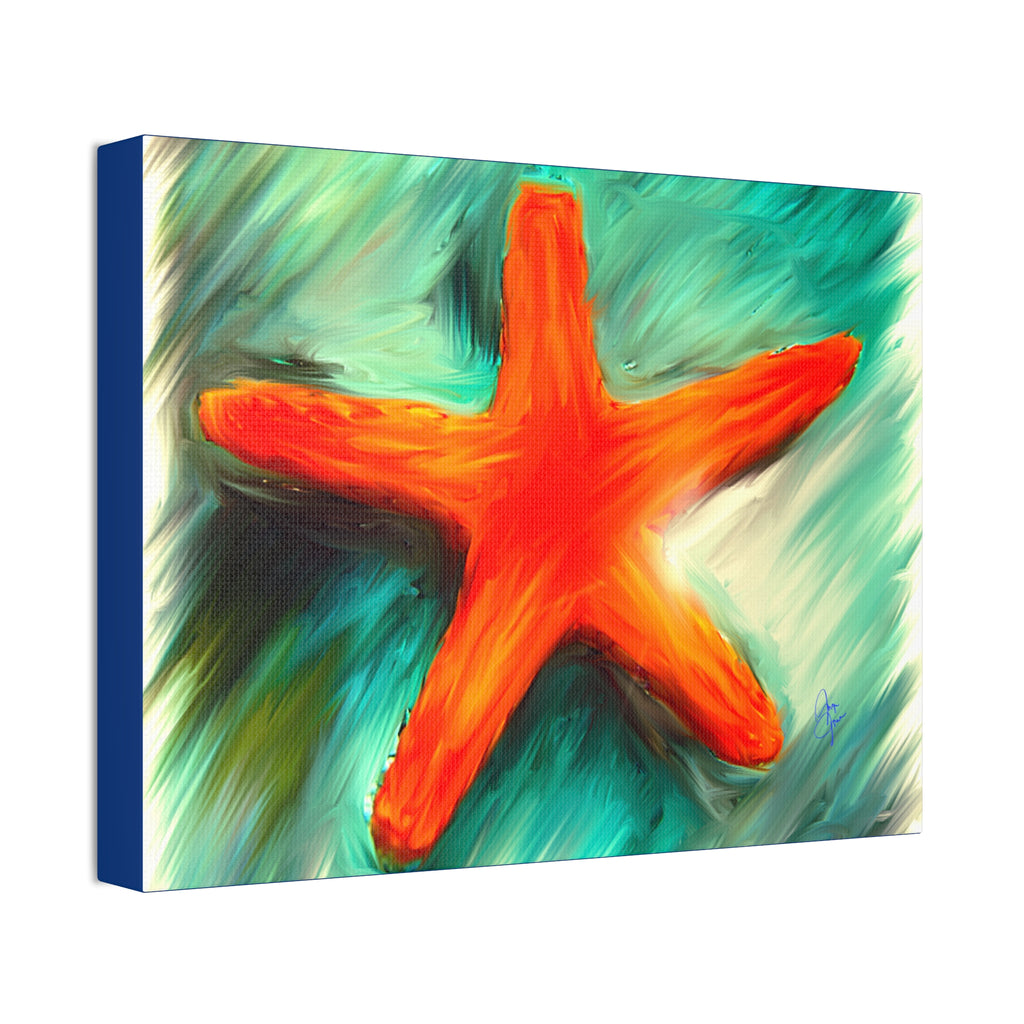 Starfish Wall Art Canvas — Stretched 1.5" Coastal Beach Décor