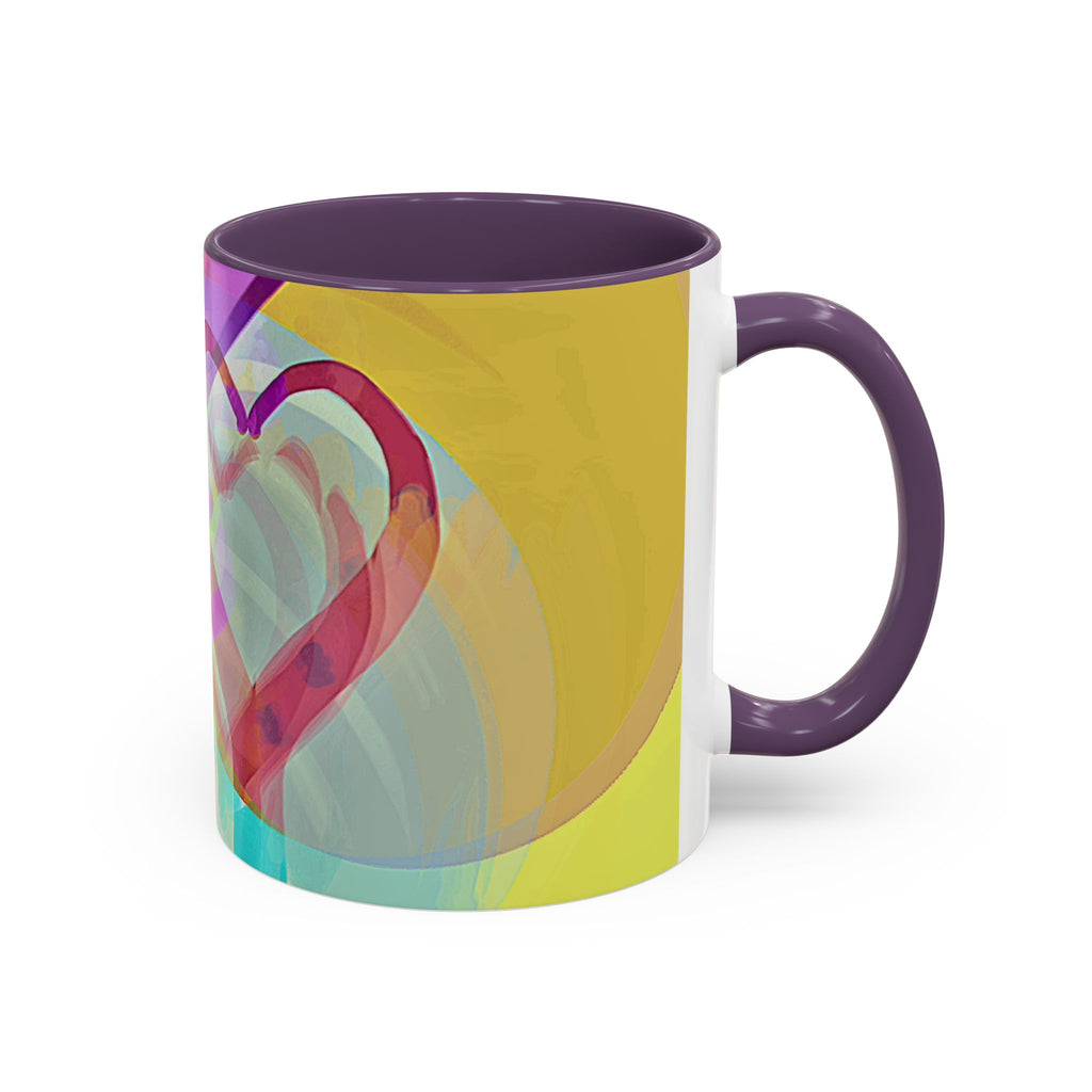 Colorful Heart Coffee Mug – Vibrant Abstract Love Accent Mug (11/15oz)