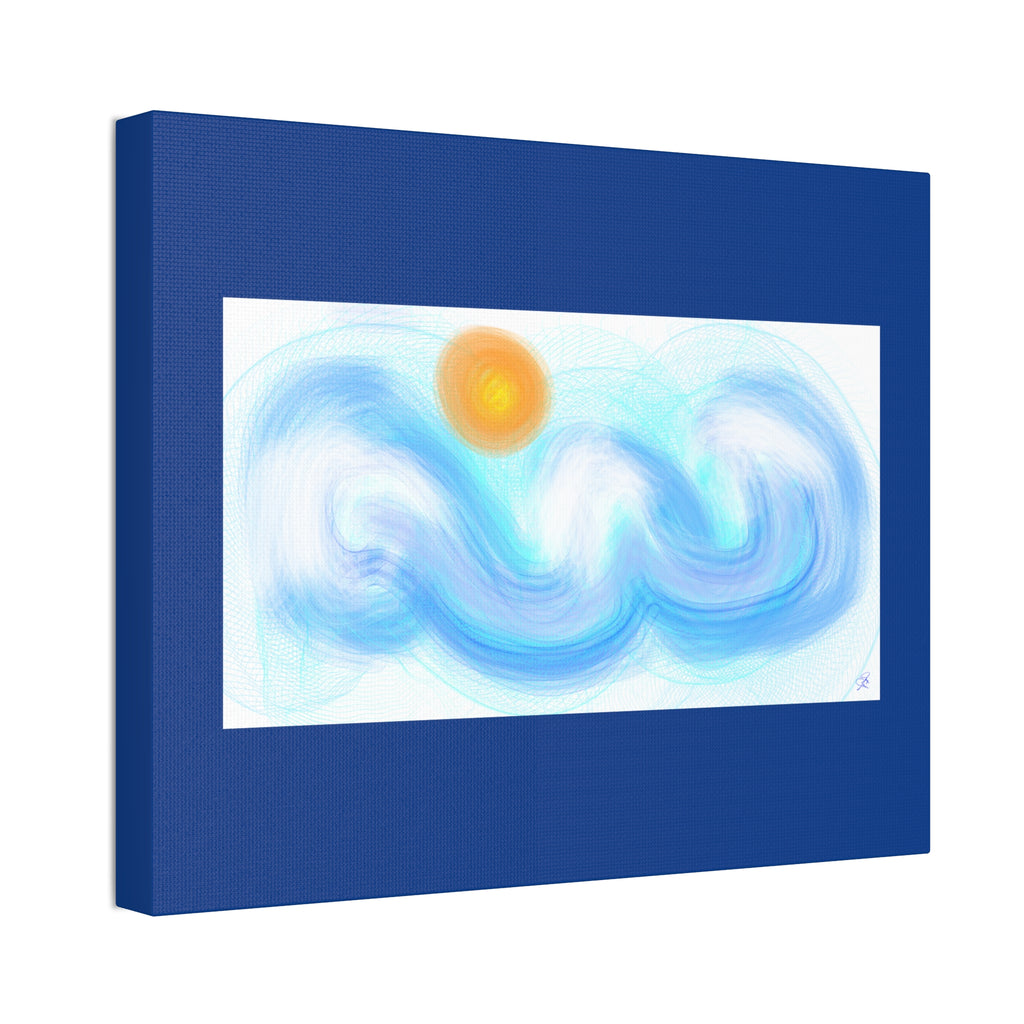 Abstract Ocean Wave Canvas — Turquoise Stretched Wall Art