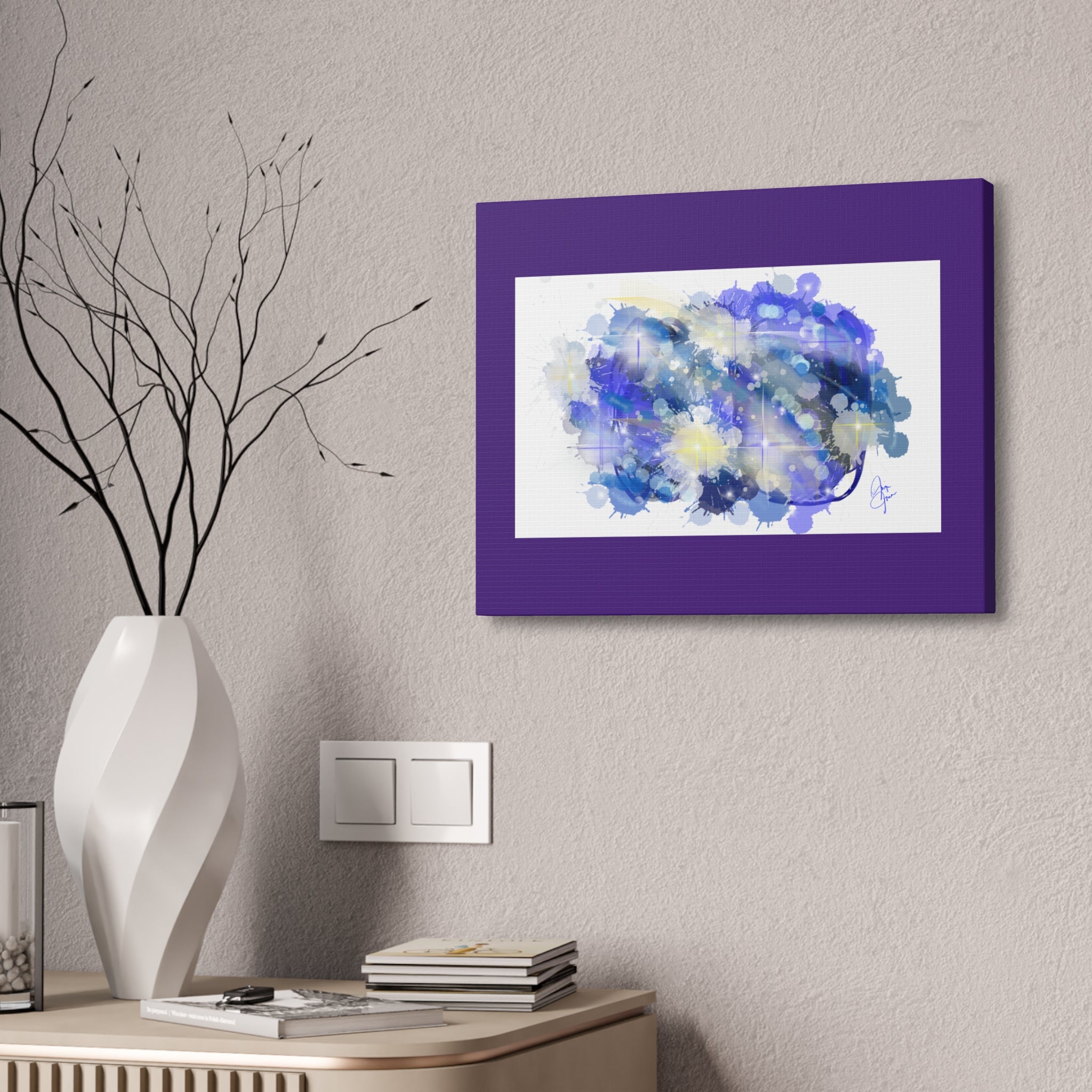Abstract Blue Galaxy Canvas Print — Stretched 1.5" Wall Art