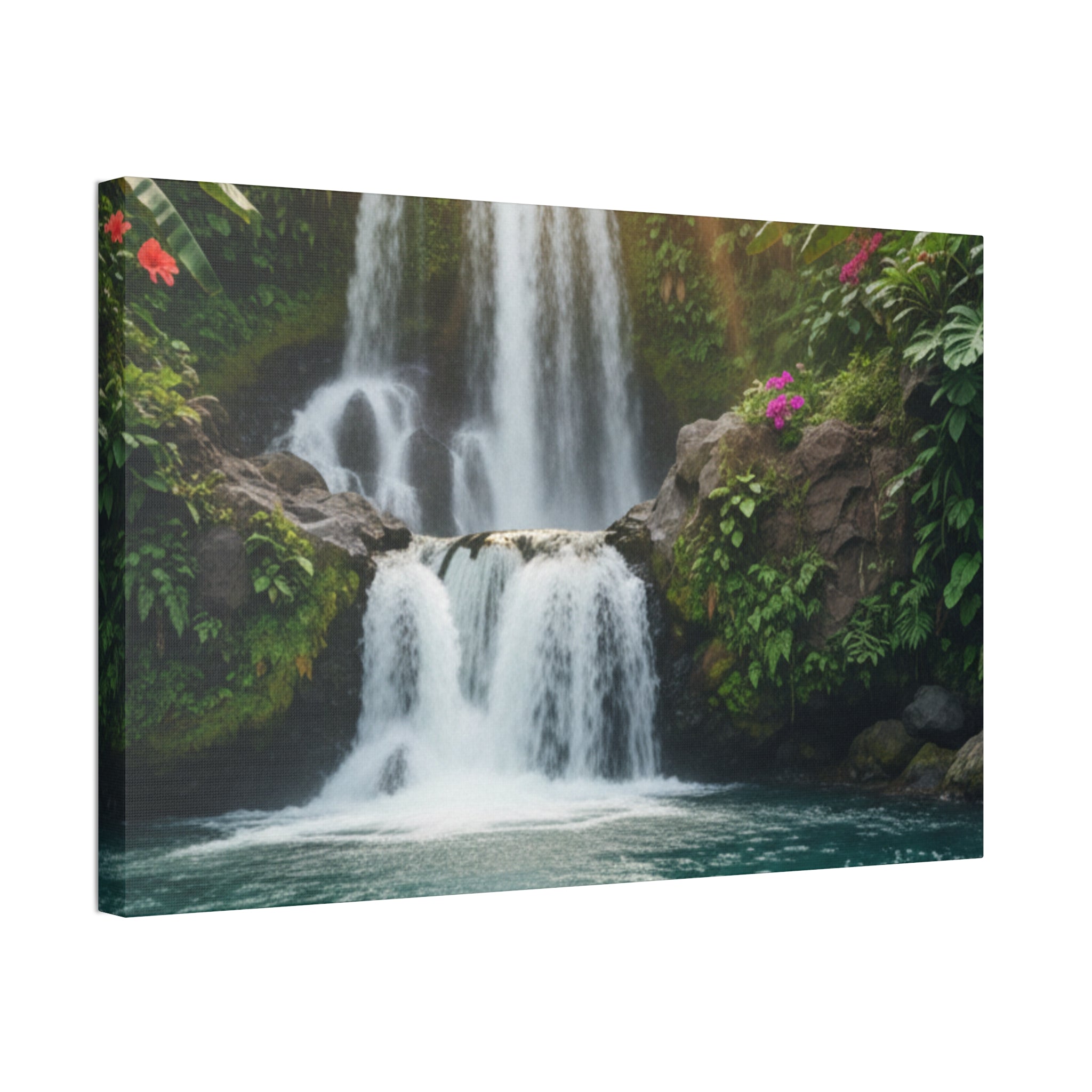 Waterfall Canvas Wall Art – Stretched 1.5" Nature Print