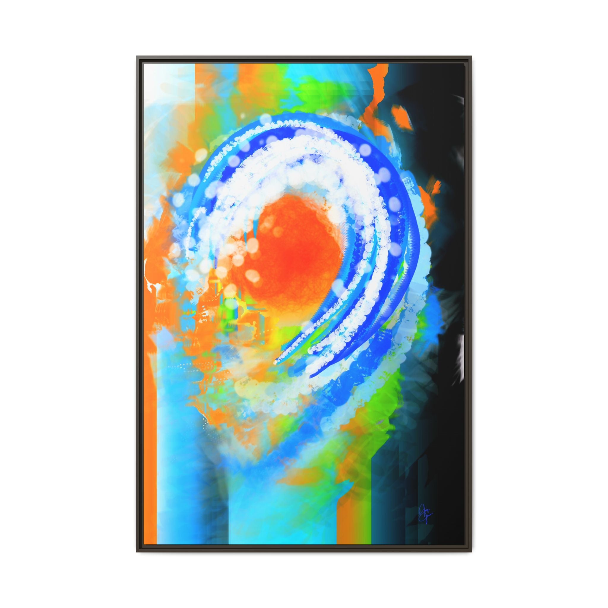 Abstract Ocean Wave Matte Canvas Print — Framed Multi‑Color Wall Art