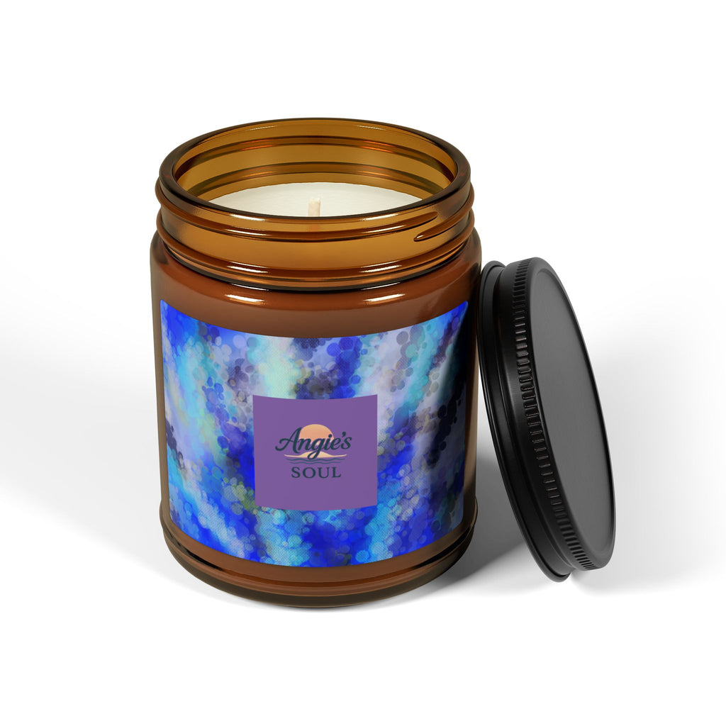 Blue Serenity Soy Candle — Scented Amber Jar (Multi-Size)
