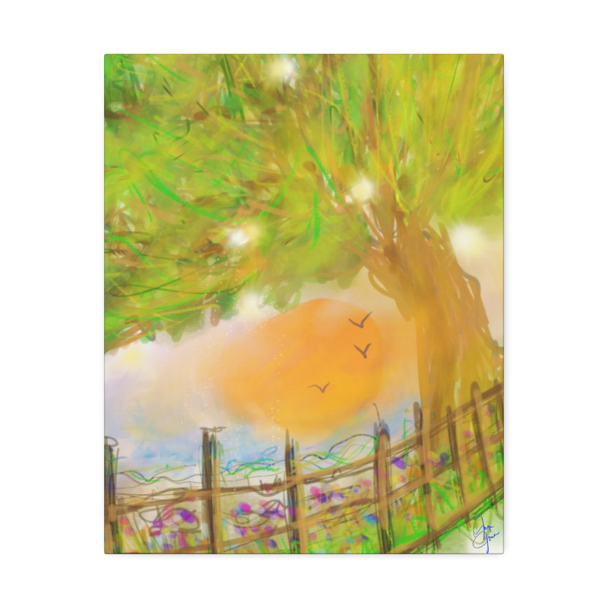 Abstract Tree Canvas Print — Black & White or Vibrant Color