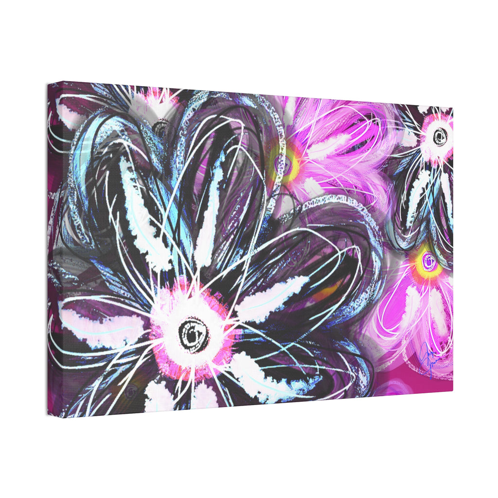 Floral Neon Abstract Canvas