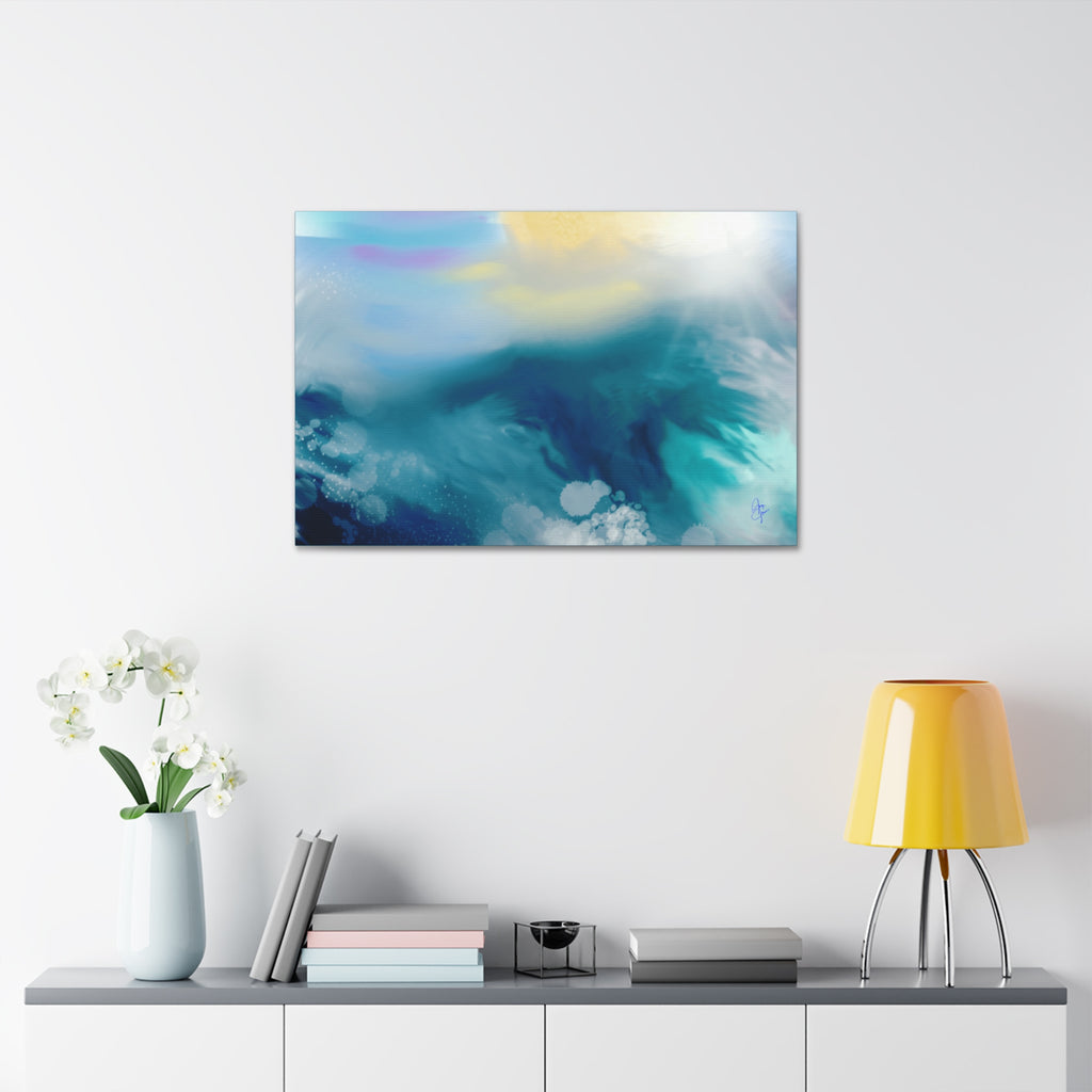 Ocean Sunrise Abstract Canvas Print — Stretched 1.5"