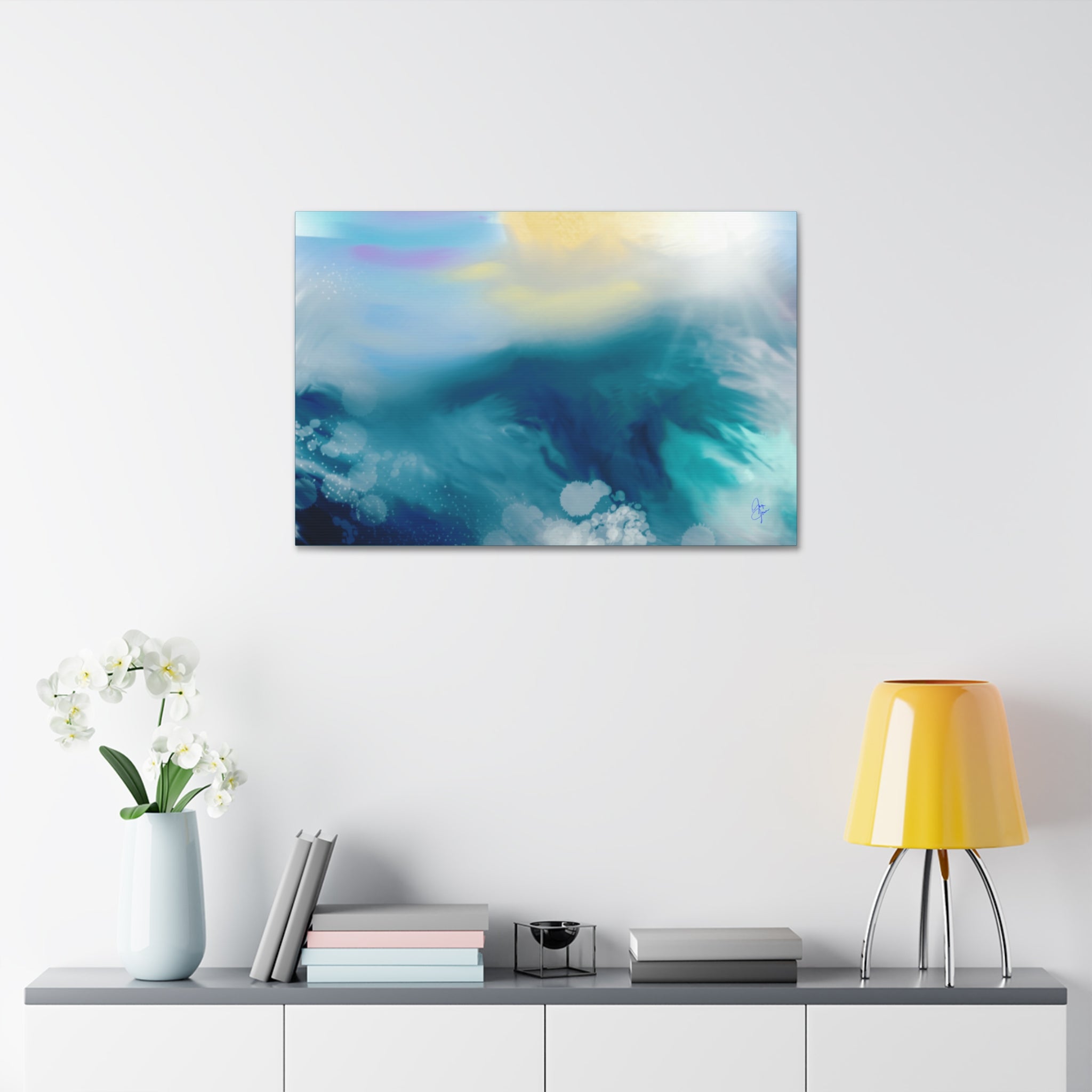 Ocean Sunrise Abstract Canvas Print — Stretched 1.5"