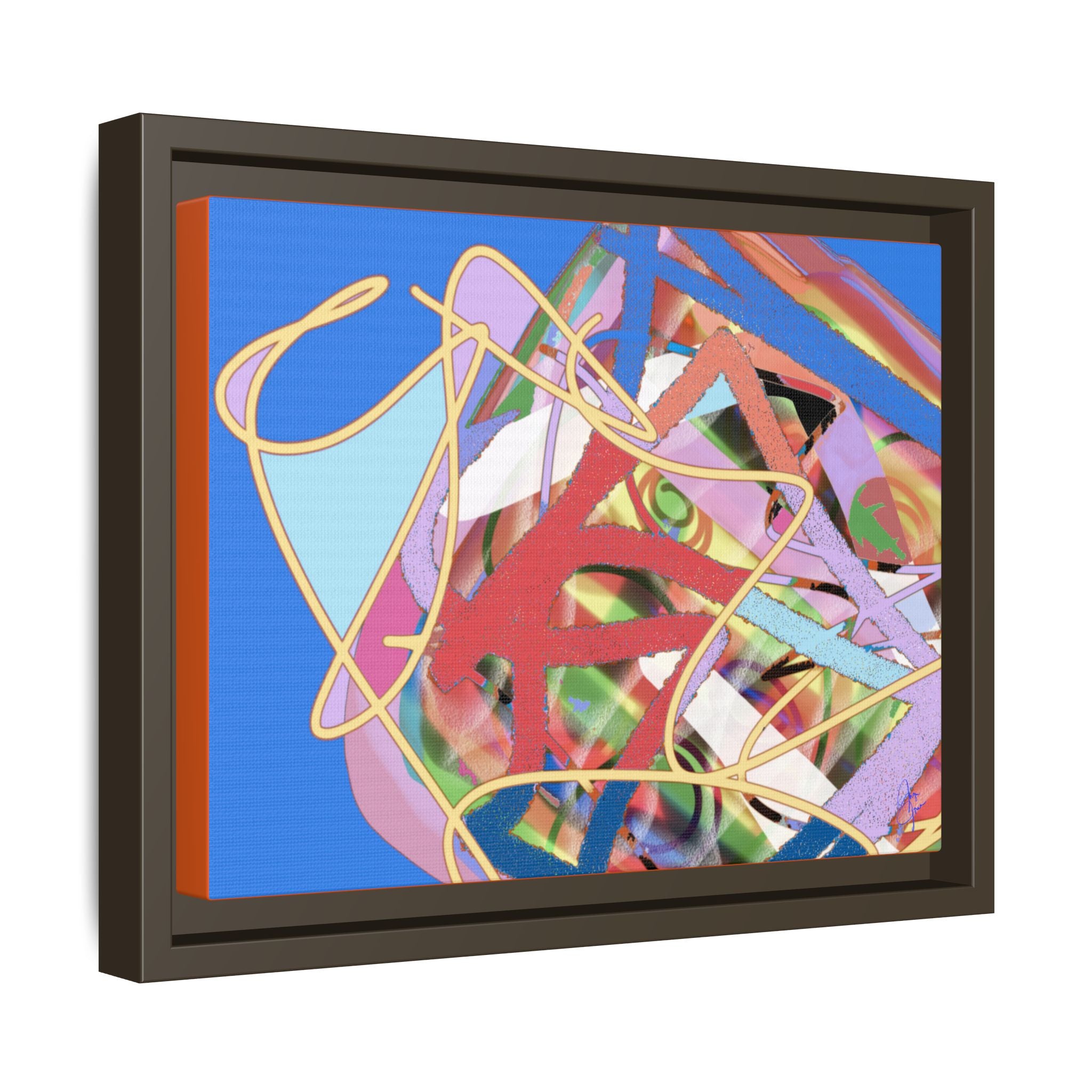 Abstract Multi‑Color Framed Canvas Art – Vibrant Modern Wall Decor