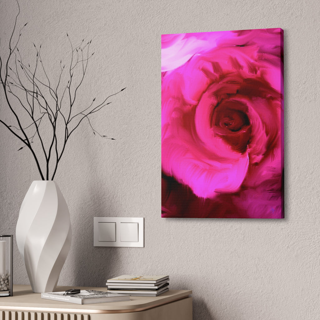 Pink Rose Abstract Canvas Print — Stretched 1.5" Wall Art