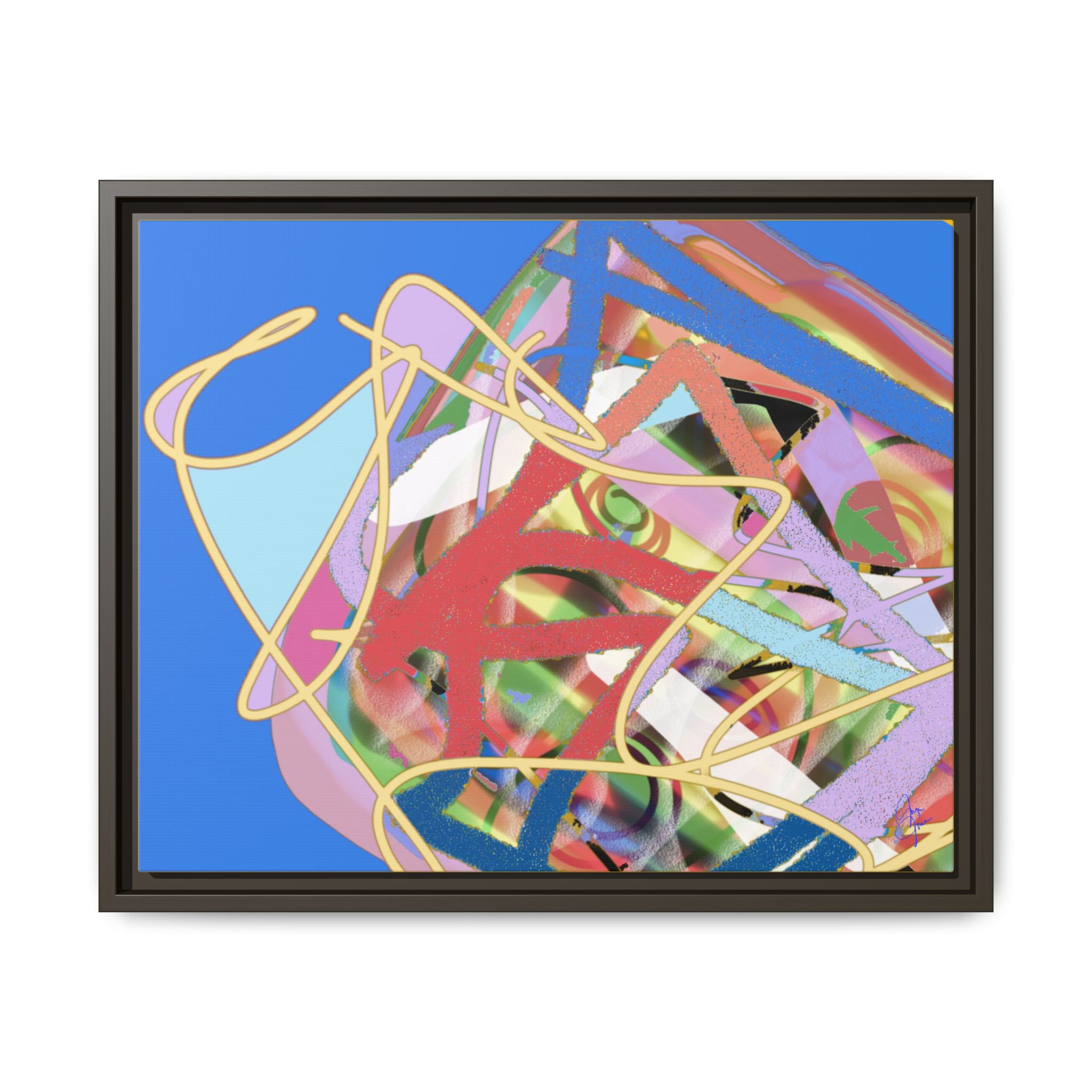 Abstract Multi‑Color Framed Canvas Art – Vibrant Modern Wall Decor