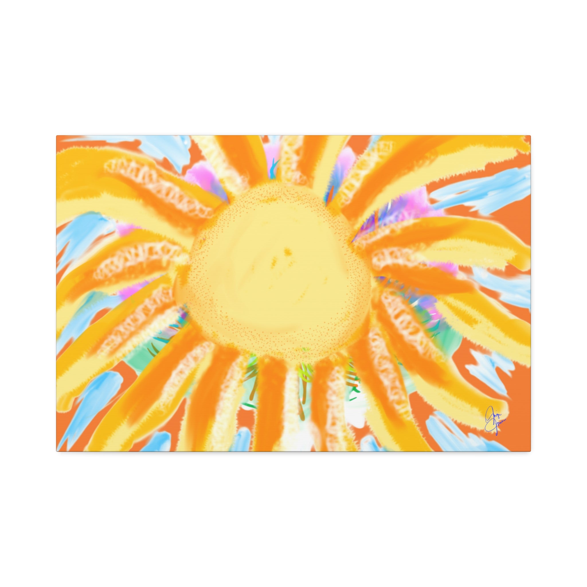 Sunburst Canvas Print — Bright Abstract Sunshine Wall Art (Stretched 1.5")