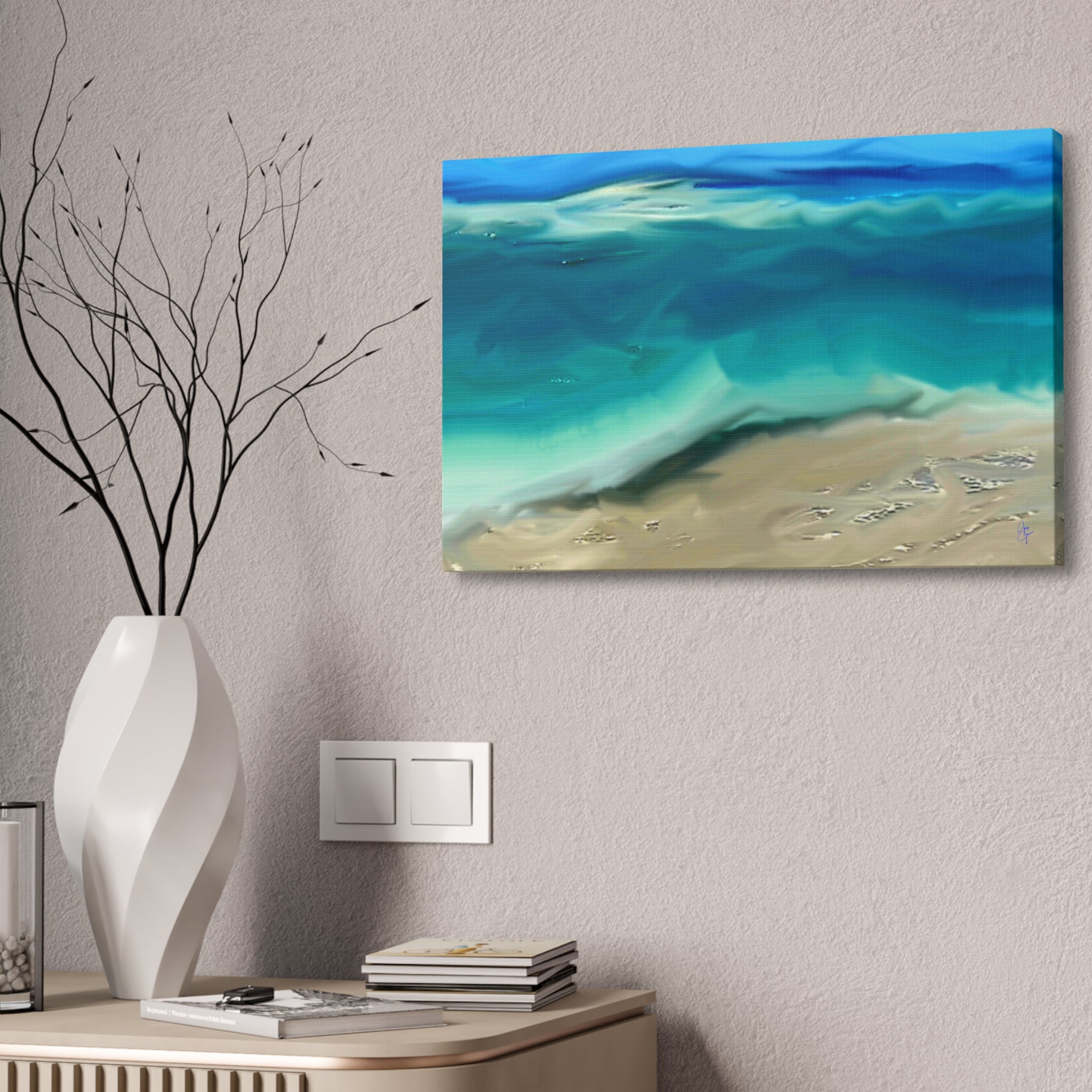 Ocean Waves Canvas Wall Art — Coastal Beach Seascape Canvas Print