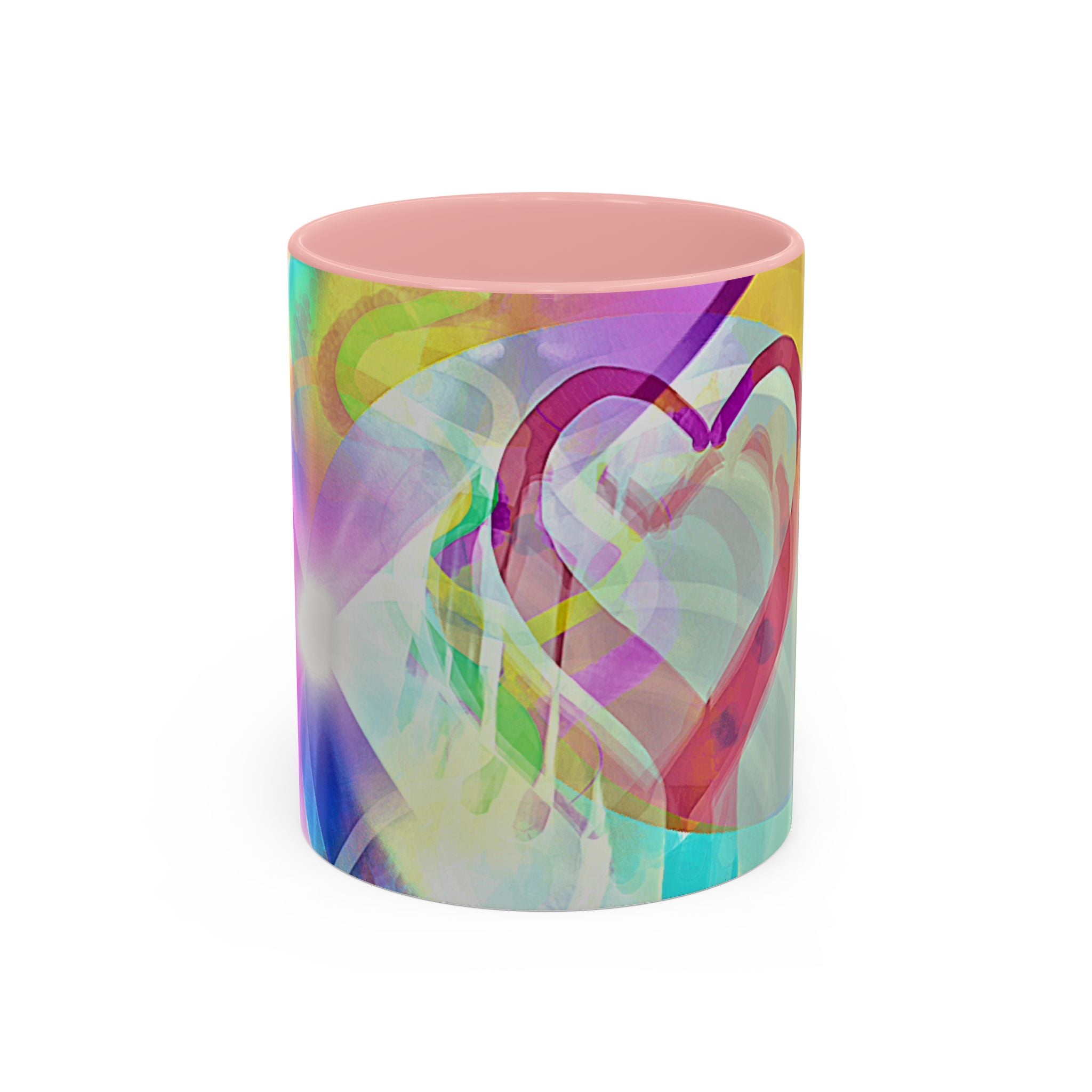 Colorful Heart Coffee Mug – Vibrant Abstract Love Accent Mug (11/15oz)