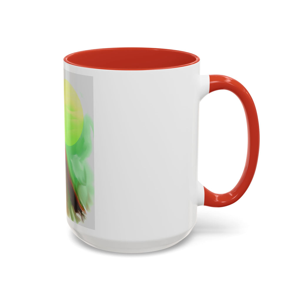 Cardinal Bird Accent Coffee Mug — Red Cardinal Sunrise Art Ceramic Mug (11/15 oz)