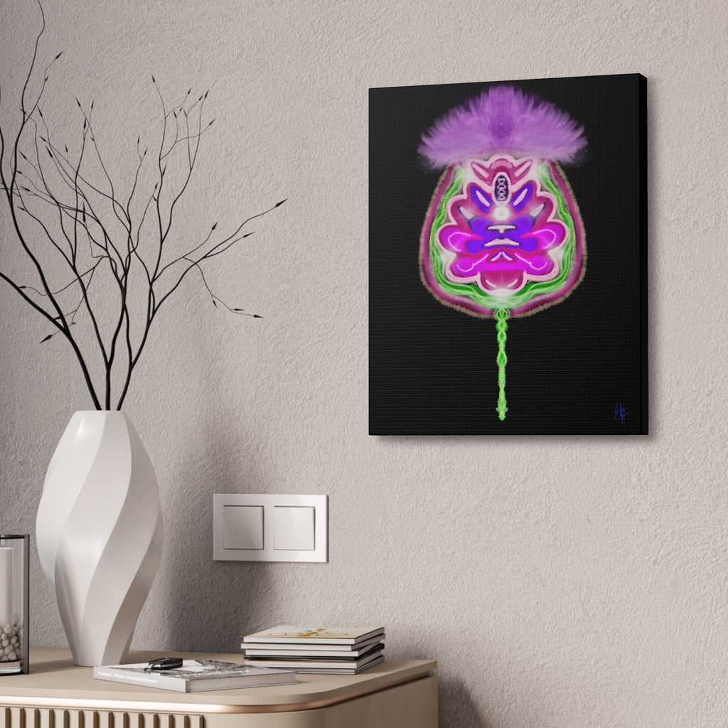 Abstract Purple Floral Canvas Wall Art — Stretched 1.5"
