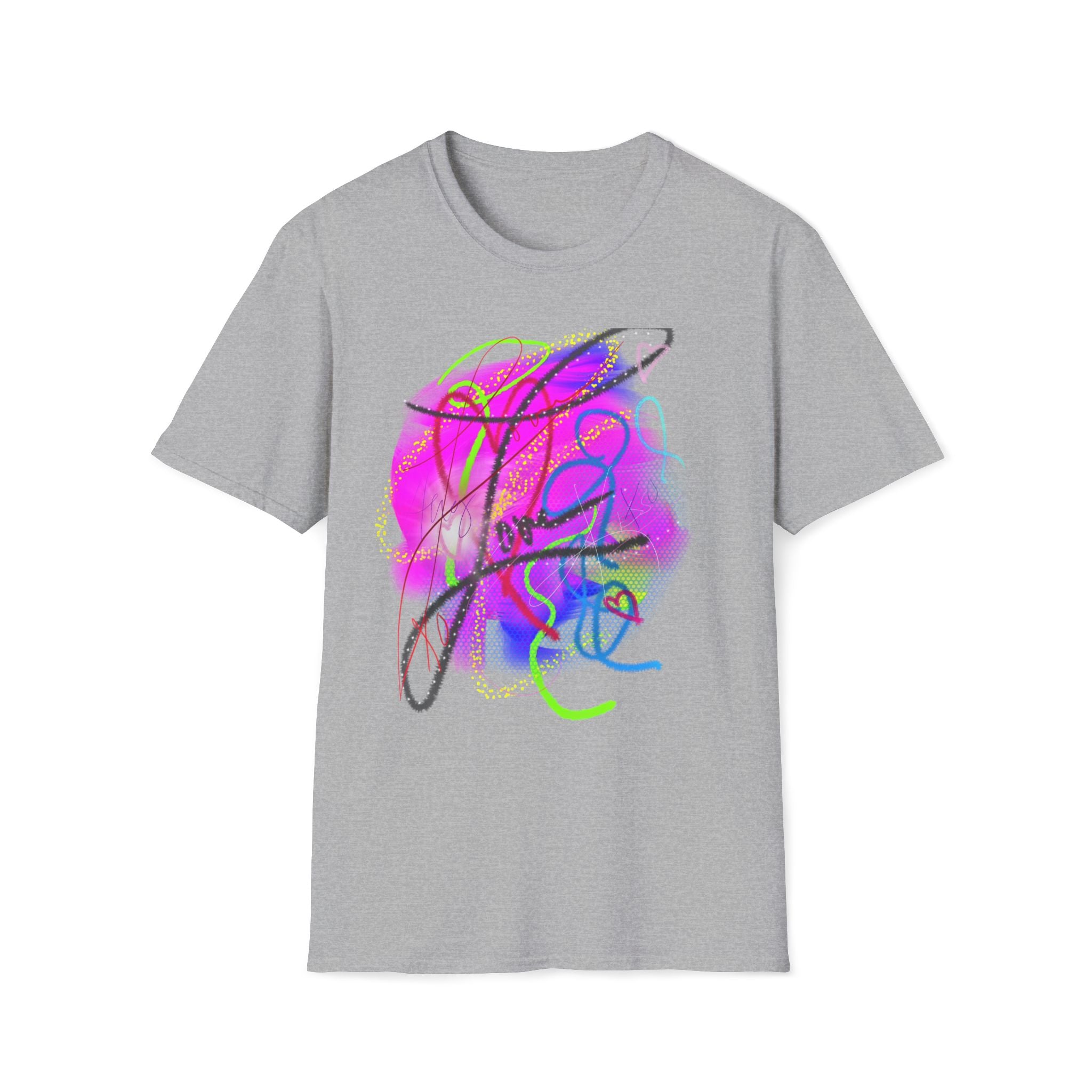 Abstract Neon Love T-Shirt — Colorful Graffiti Art Tee