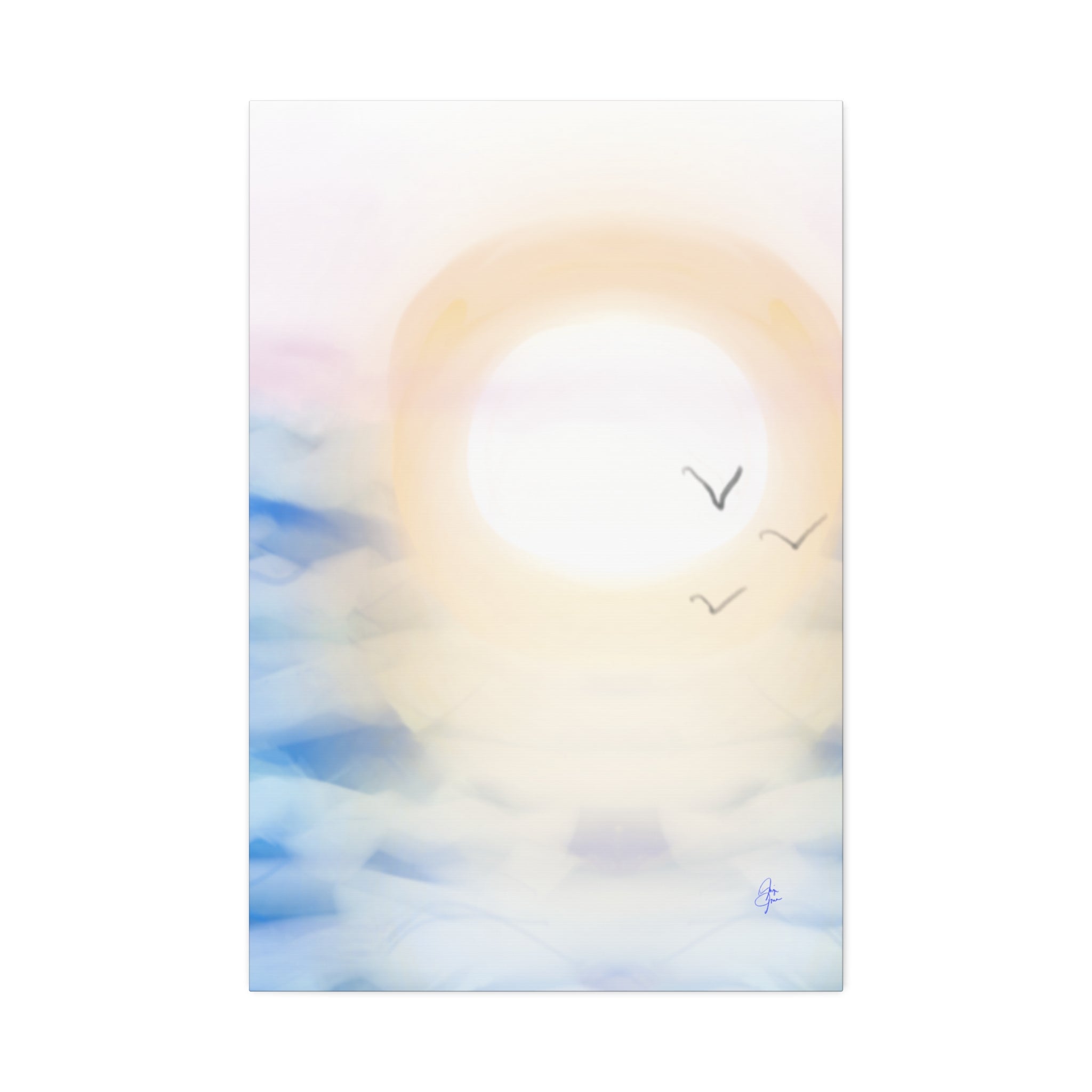 Sunrise Seascape Canvas Print — Soothing Ocean Wall Art, 1.5" Stretched