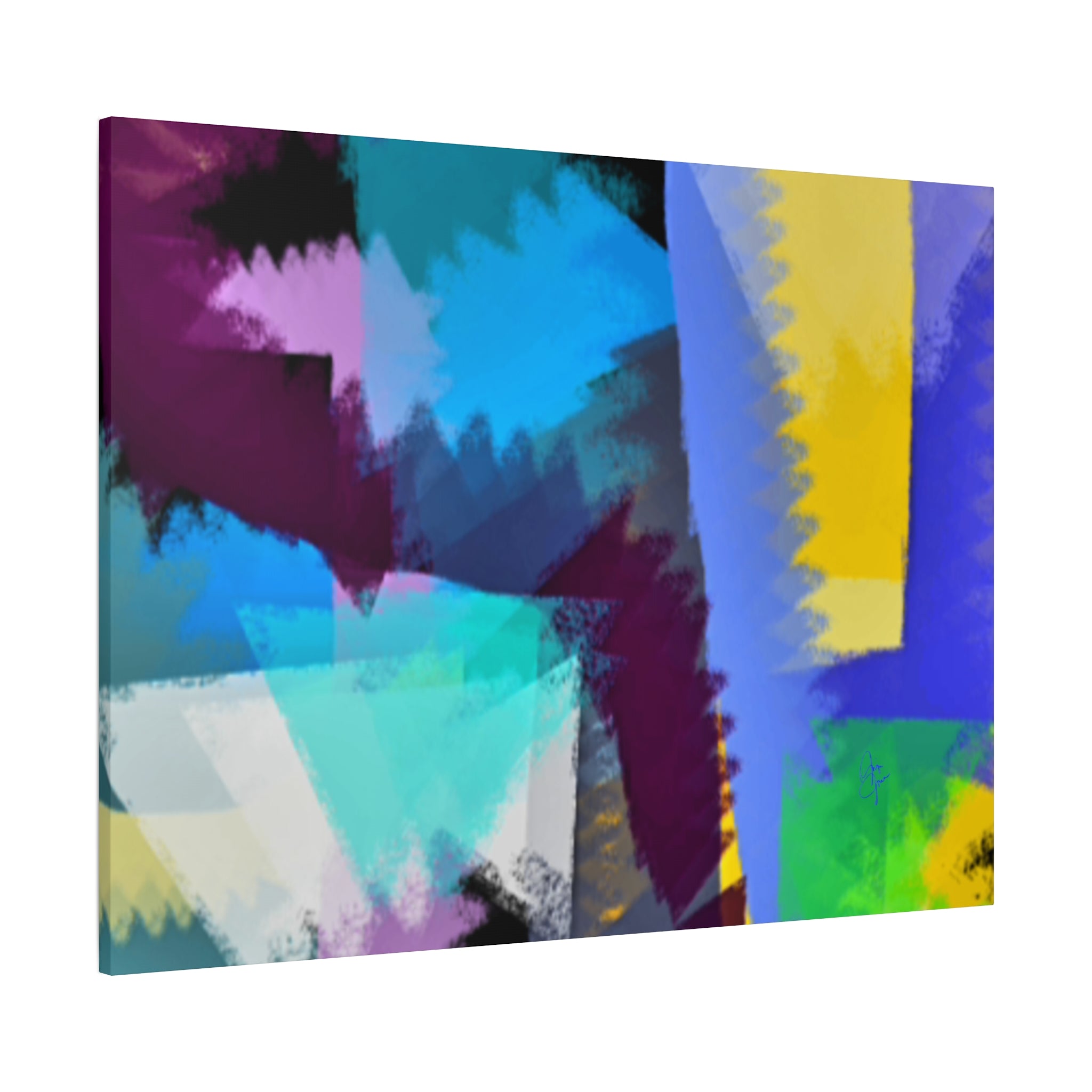 Abstract Color Burst Canvas Print — Vibrant Geometric Wall Art