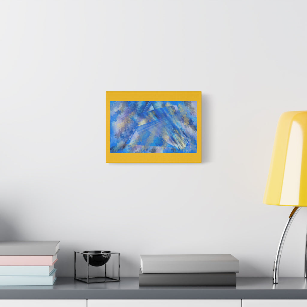 Abstract Blue Bokeh Matte Canvas Wall Art