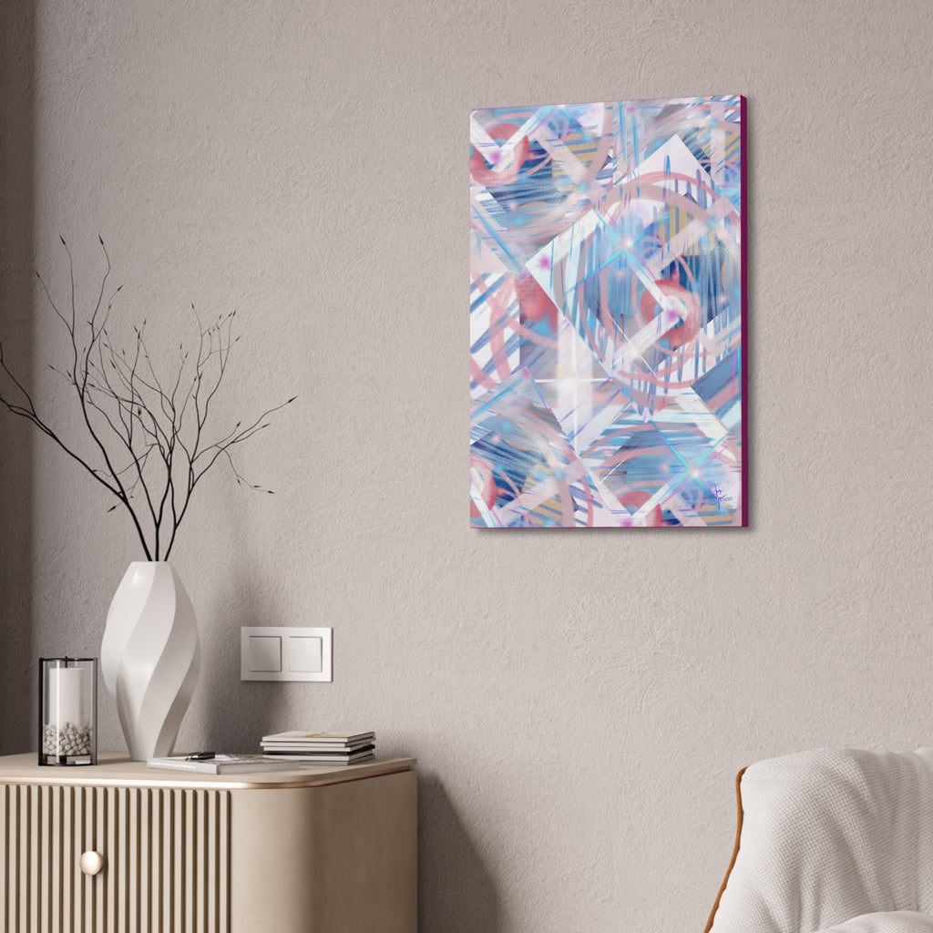 Abstract Pastel Flamingo Canvas Stretch 1.5" - Modern Tropical Wall Art