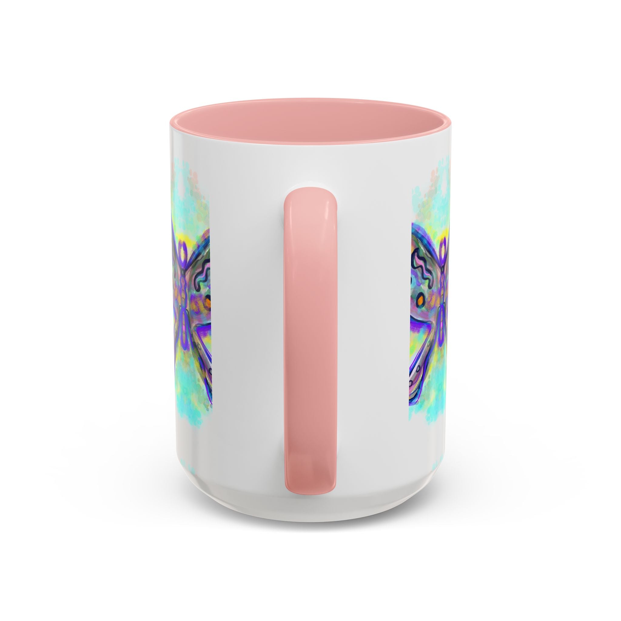 Butterfly Accent Coffee Mug — Colorful Watercolor Butterfly Design (11/15oz)