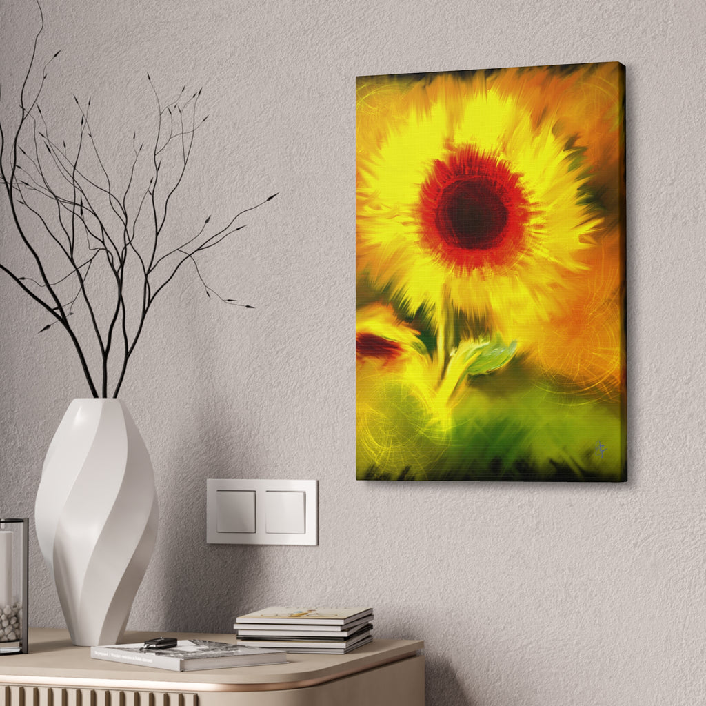 Sunflower Canvas Print – Bright Yellow Floral Wall Art (Stretched 1.5")