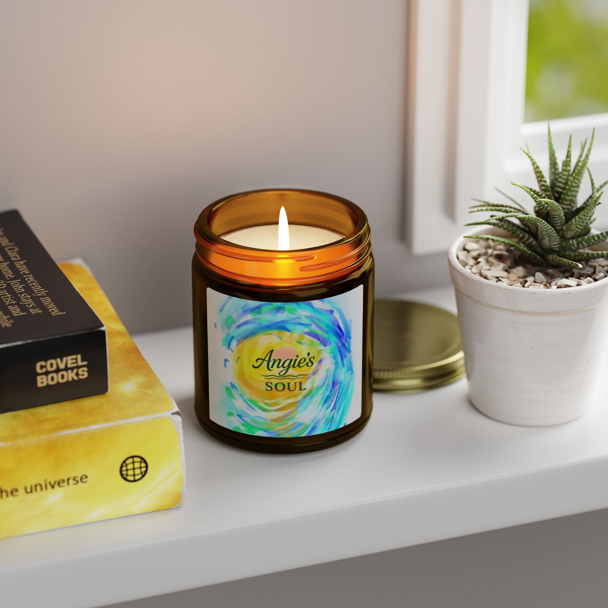 Coconut Apricot Scented Candle (4oz/9oz) — "Angie’s Soul" Jar Candle