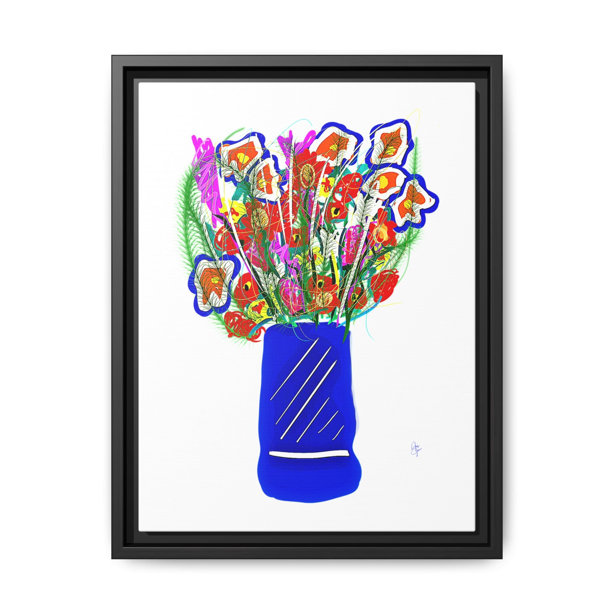 Floral Bouquet Matte Canvas Print — Framed Wall Art
