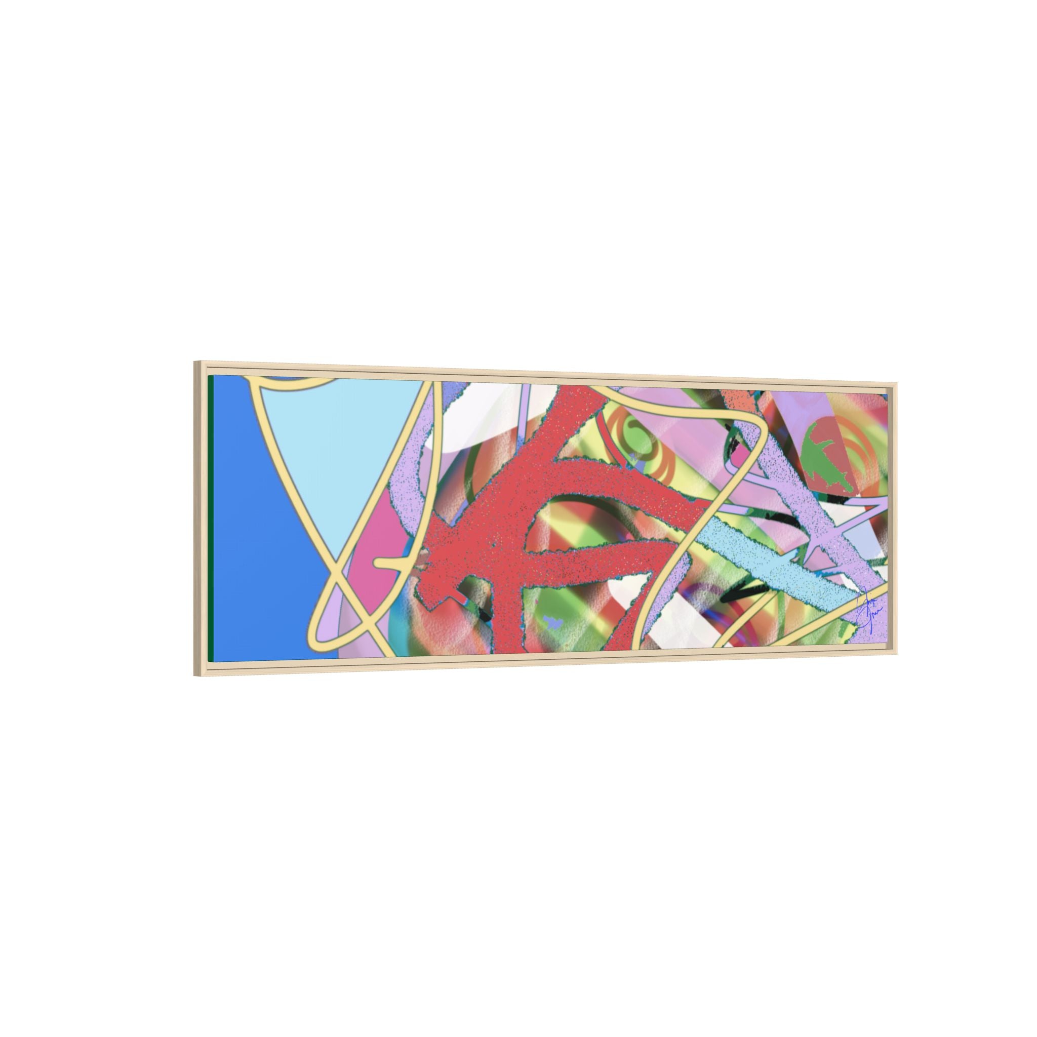 Abstract Multi‑Color Framed Canvas Art – Vibrant Modern Wall Decor
