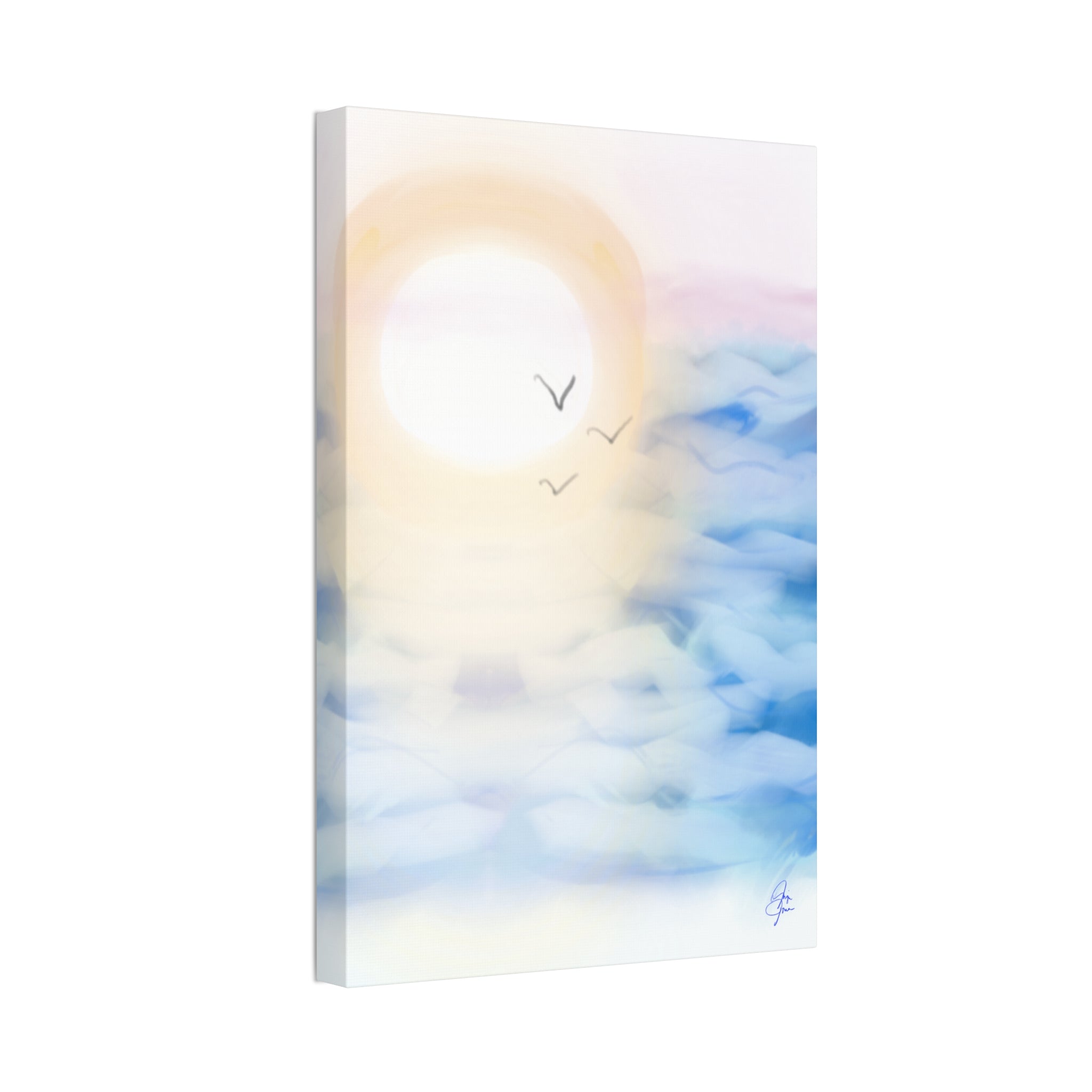Sunrise Seascape Canvas Print — Soothing Ocean Wall Art, 1.5" Stretched